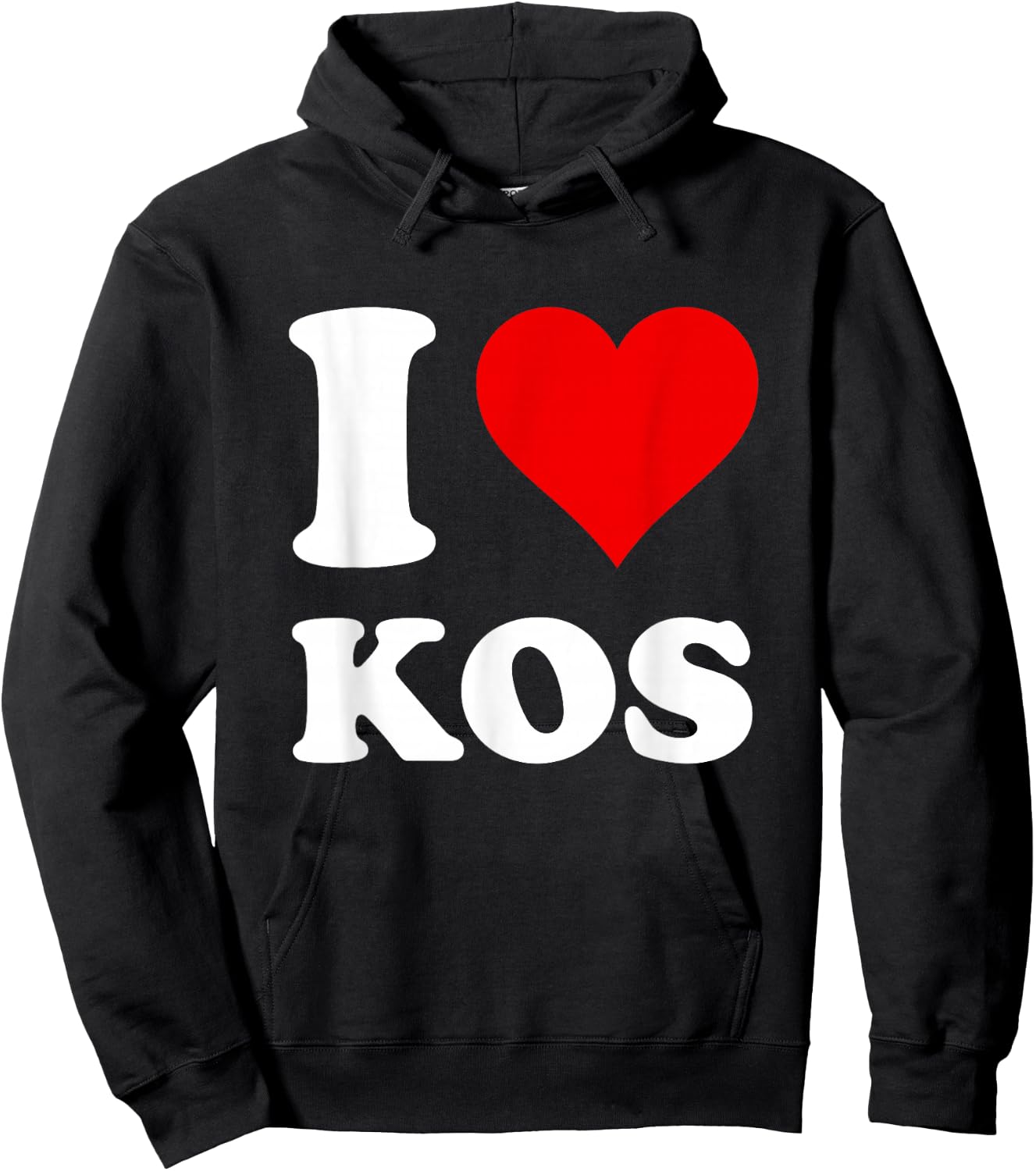Red Heart I Love Kos Hoodie - Hoodie | Black