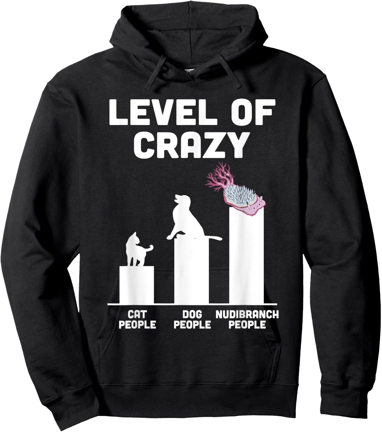 Mollusk Biologist Nudibranch Funny Level Of Crazy Hoodie - Hoodie | Black