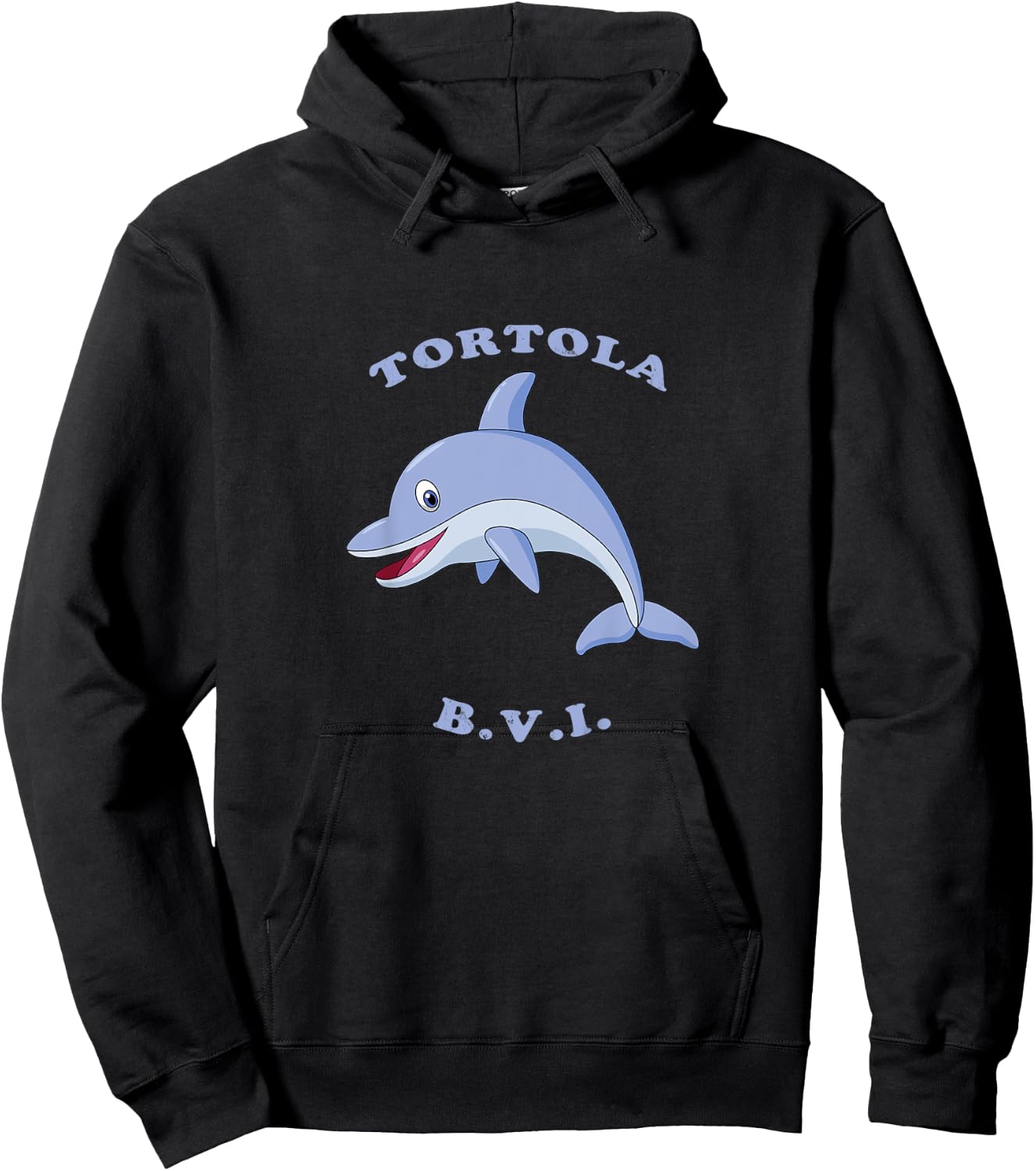 Kids Children's Tortola, BVI Dolphin Vacation Hoodie - Hoodie | Black