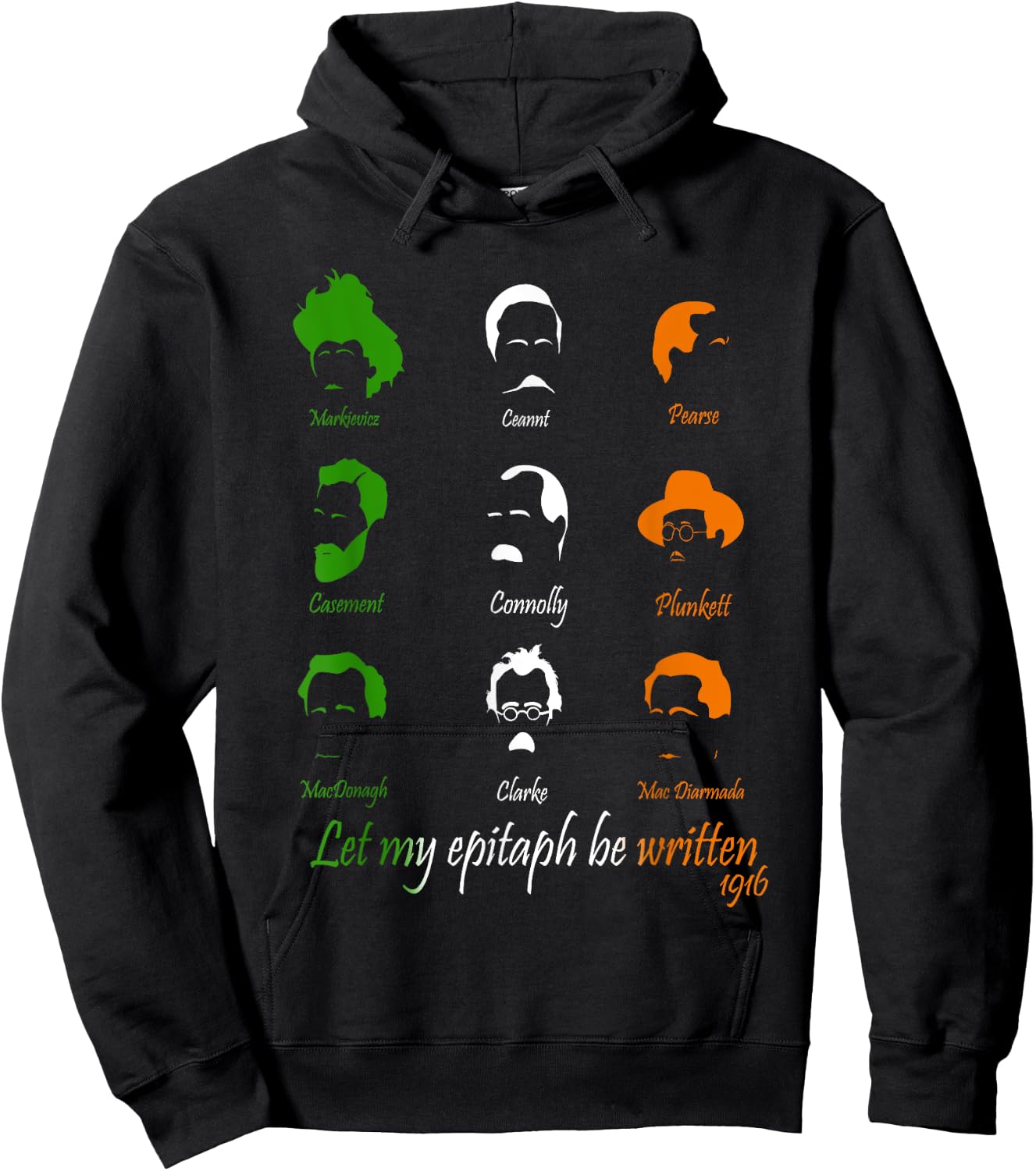 Irish 1916 History- Rebels of Ireland Robert Emmet Quote Hoodie - Hoodie | Black