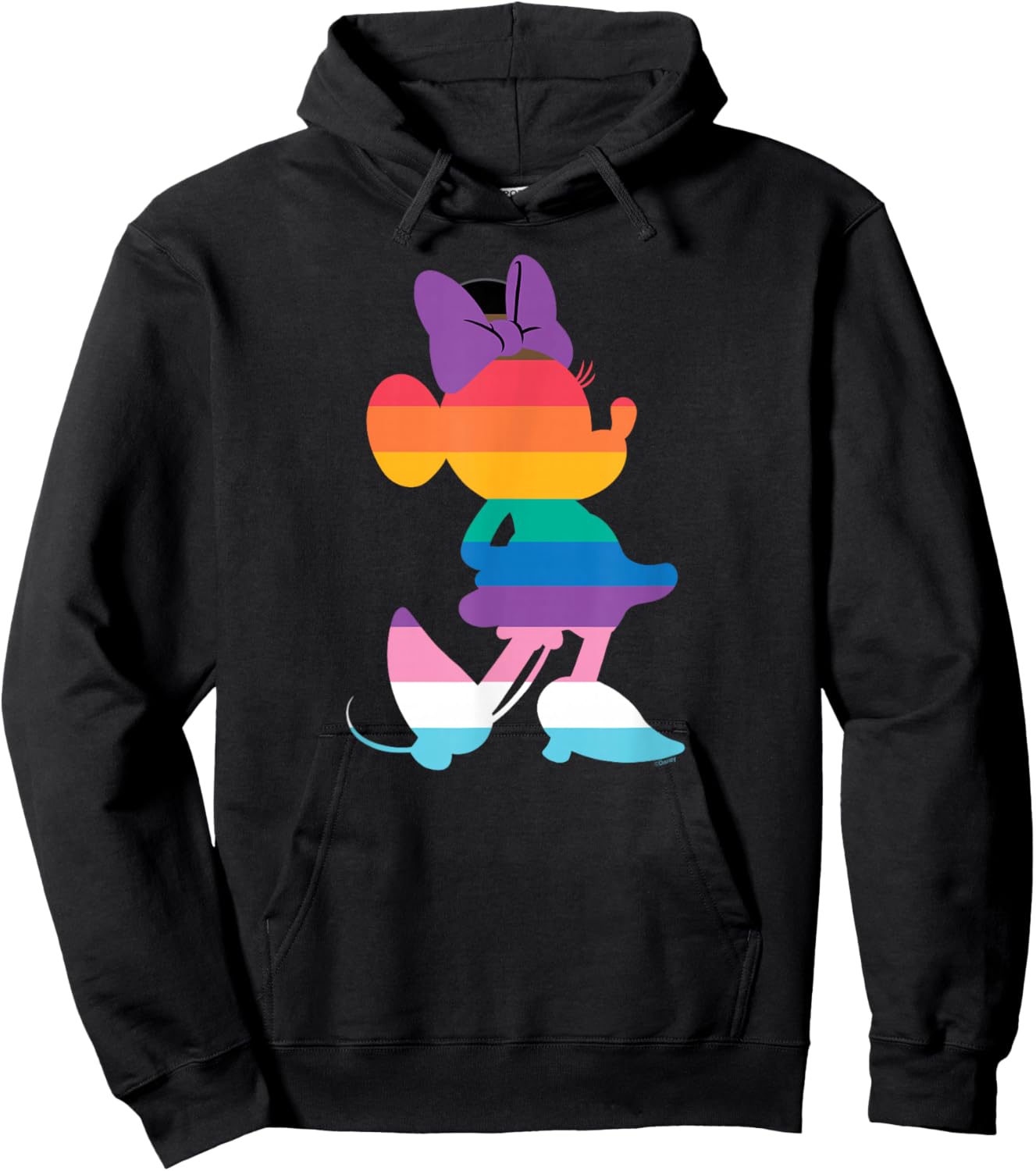 Disney Minnie Mouse Pride Inclusive Pose Rainbow Icon Fill Hoodie - Hoodie | Black