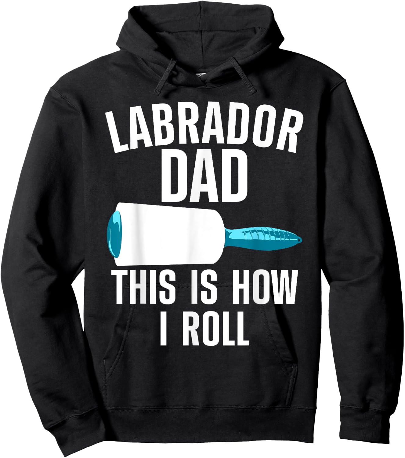 Cool Labrador Dad For Dad Men Labrador Retriever Hair Roller Hoodie - Hoodie | Black