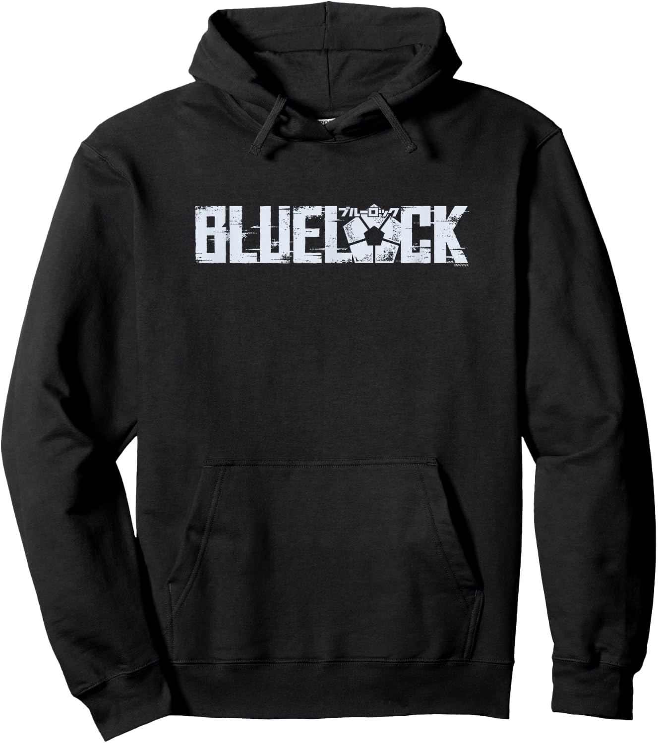 Blue Lock Official Epic Bold Distressed Glitch Chest Logo Hoodie - Hoodie | Black