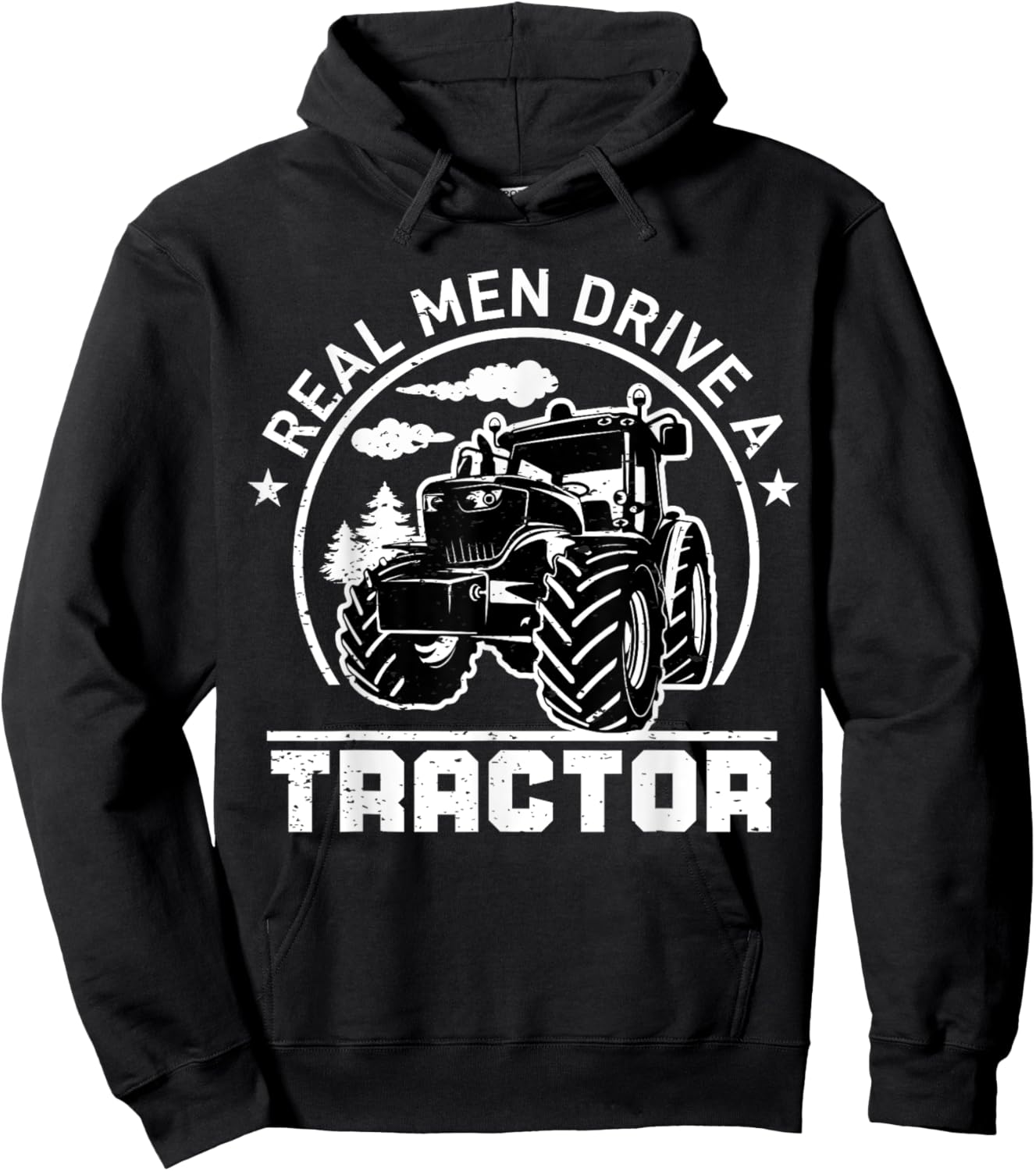 Real Men Drive Tractor Funny Farm Tractors Enthusiast Outfit Hoodie - Hoodie | Black