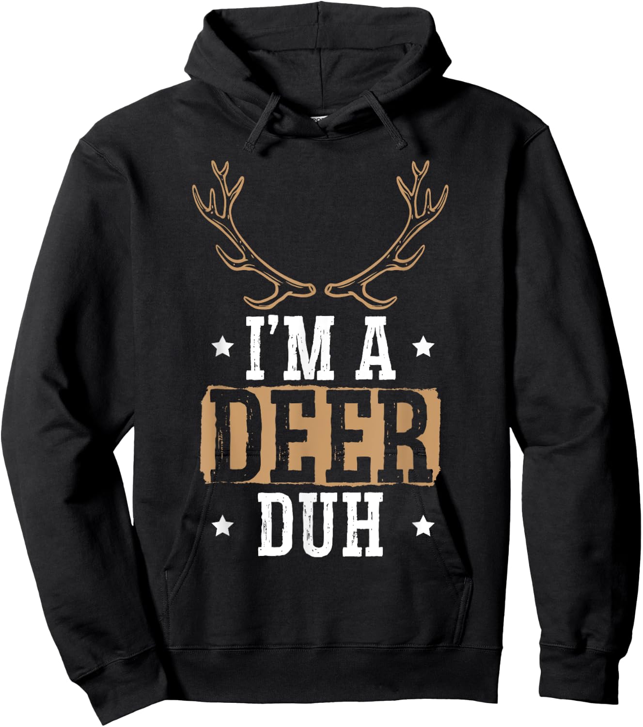 I'm a Deer Duh Halloween Easy Lazy Costume Hoodie - Hoodie | Black