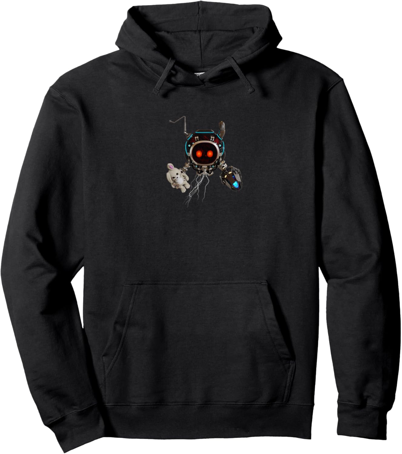 Cute Evil Rabbit Blaster Robot Hoodie - Hoodie | Black