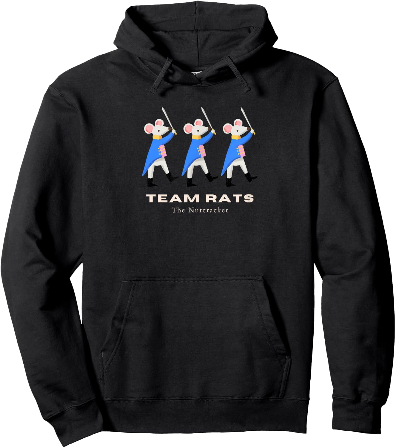 TEAM RATS Nutcracker Christmas Ballerina Ballet Graphic Hoodie - Hoodie | Black