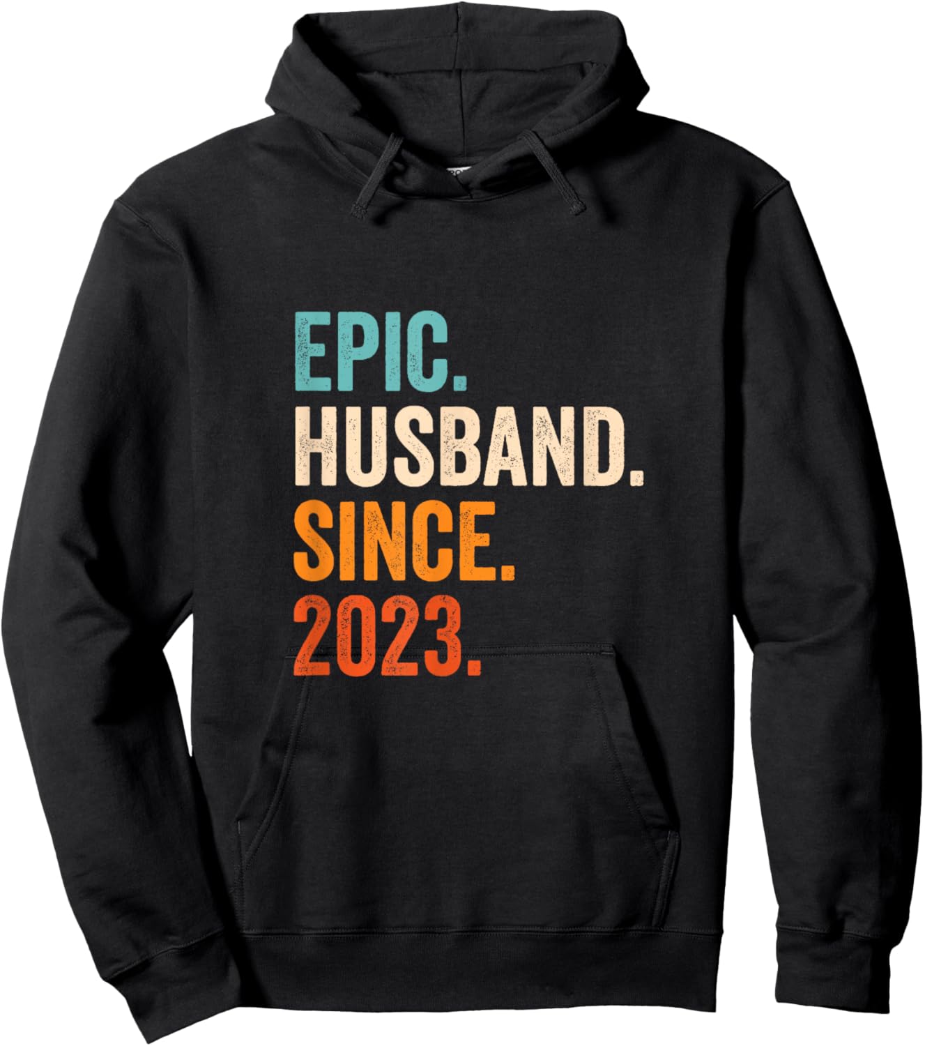 Epic Husband Since 2023 | 2nd wedding anniversary 2 years Hoodie - Hoodie | Black