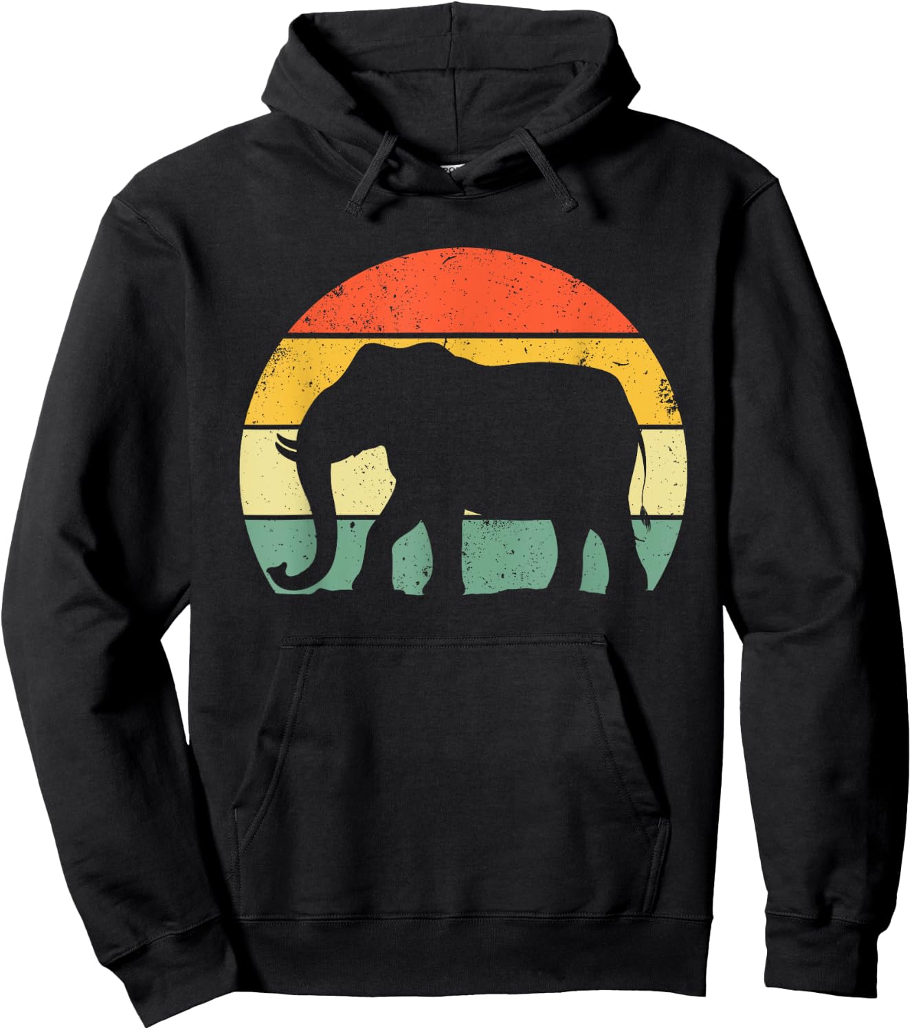 Cool Elephant Art Women Kids Vintage Elephant Lovers Hoodie - Hoodie | Black
