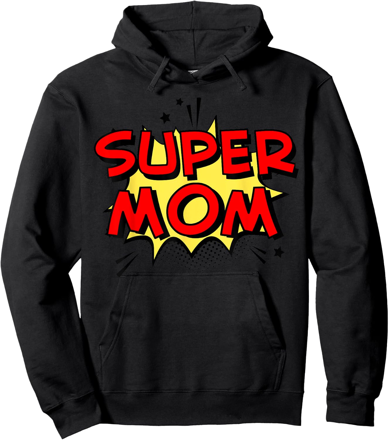 Cartoon Super mom Superhero Mom funny Super Mom Hoodie - Hoodie | Black