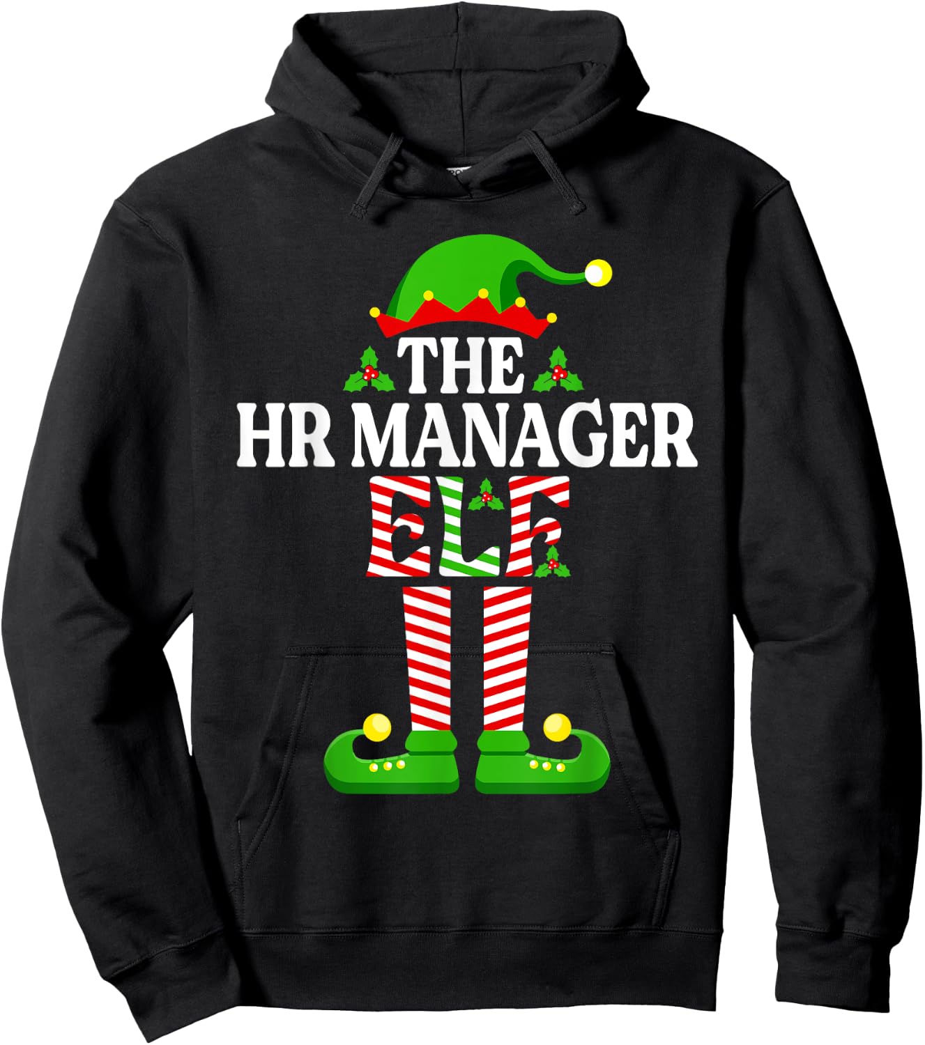 The HR Manager Elf Shirt Funny Christmas Family Matching Hoodie - Hoodie | Black