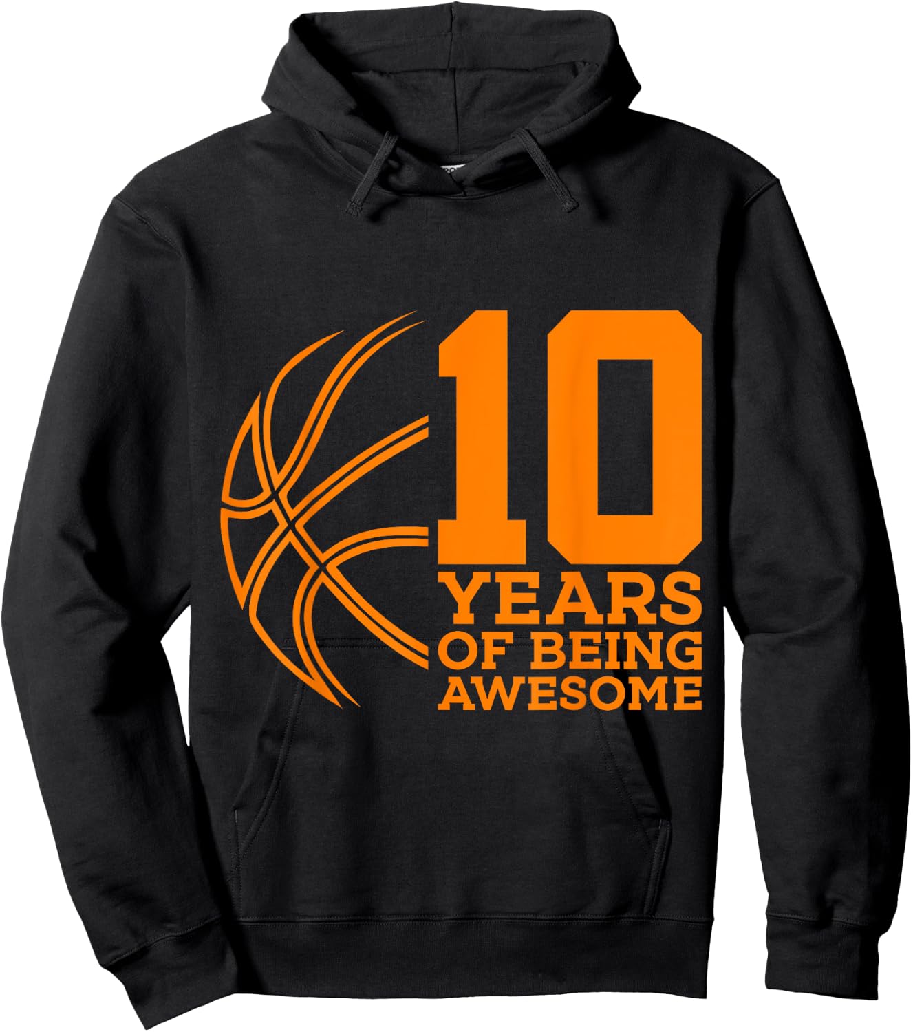 10 Years of Being Awesome Basketball 10th Birthday Hoodie - Hoodie | Black