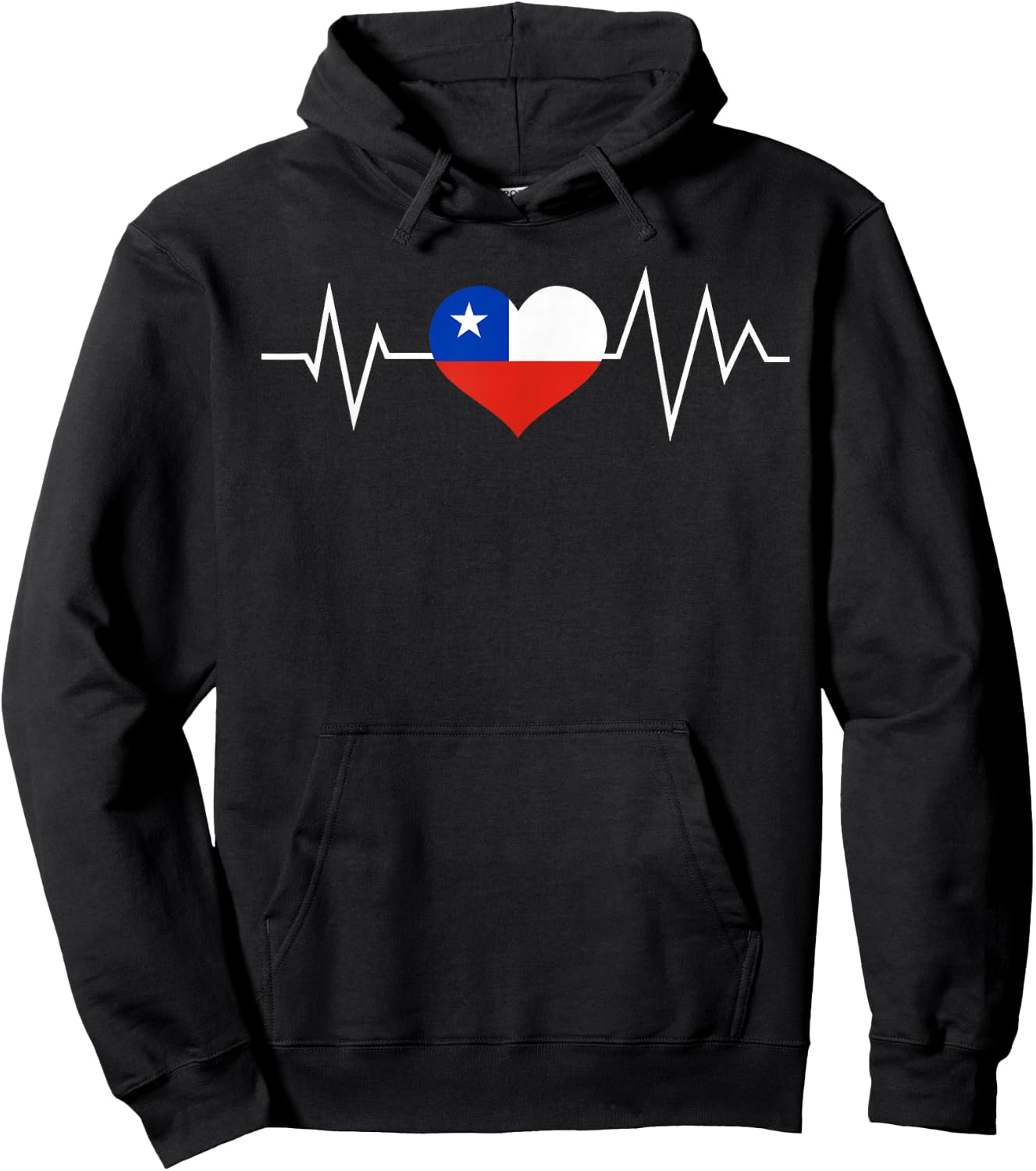 Chile Flag Heartbeat Chilean Men Women Kids Hoodie - Hoodie | Black