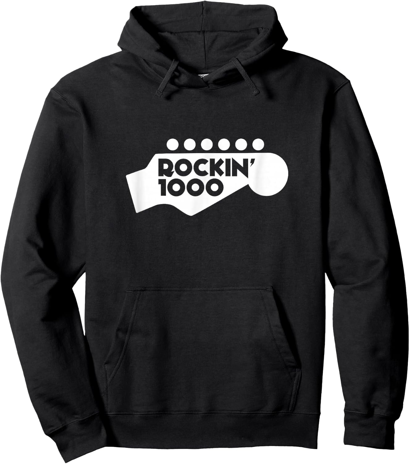 Rockin'1000 Logo with headstock white Hoodie - Hoodie | Black