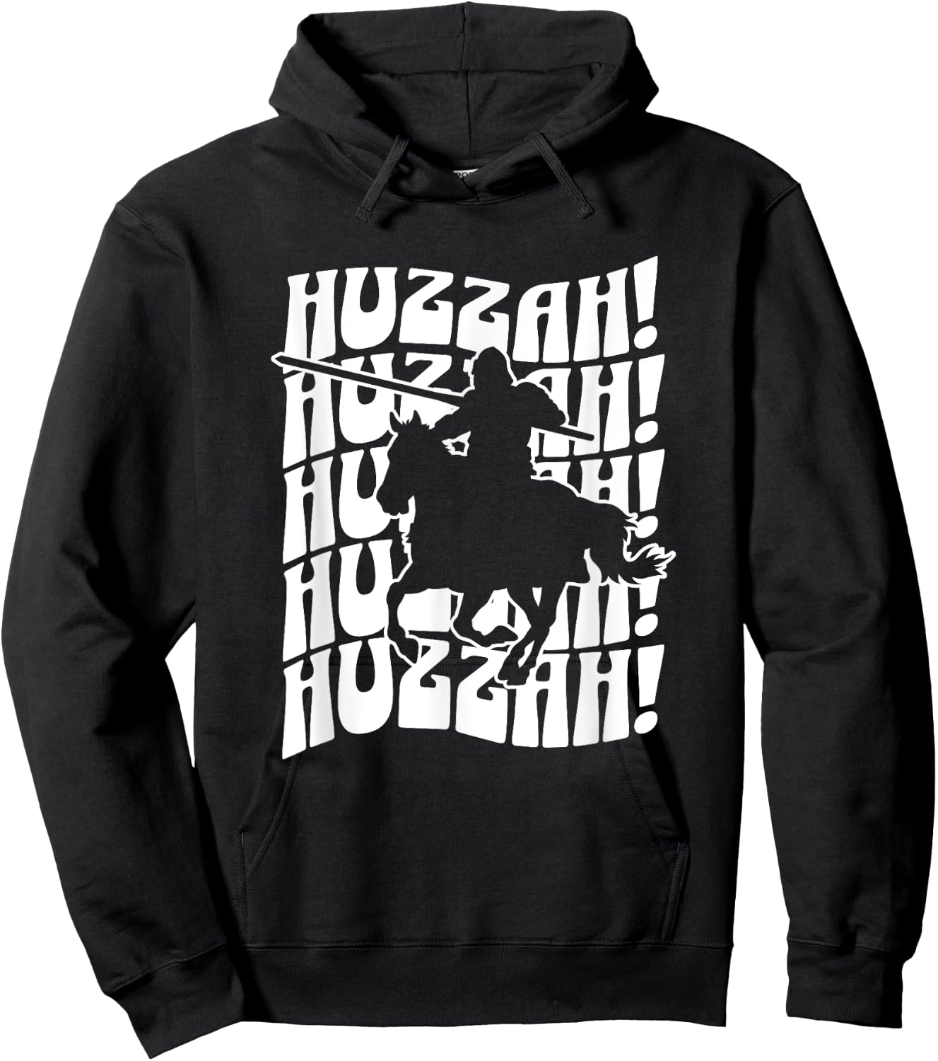 Huzzah Medieval Renaissance Faire Festival Fair Men Women Hoodie - Hoodie | Black