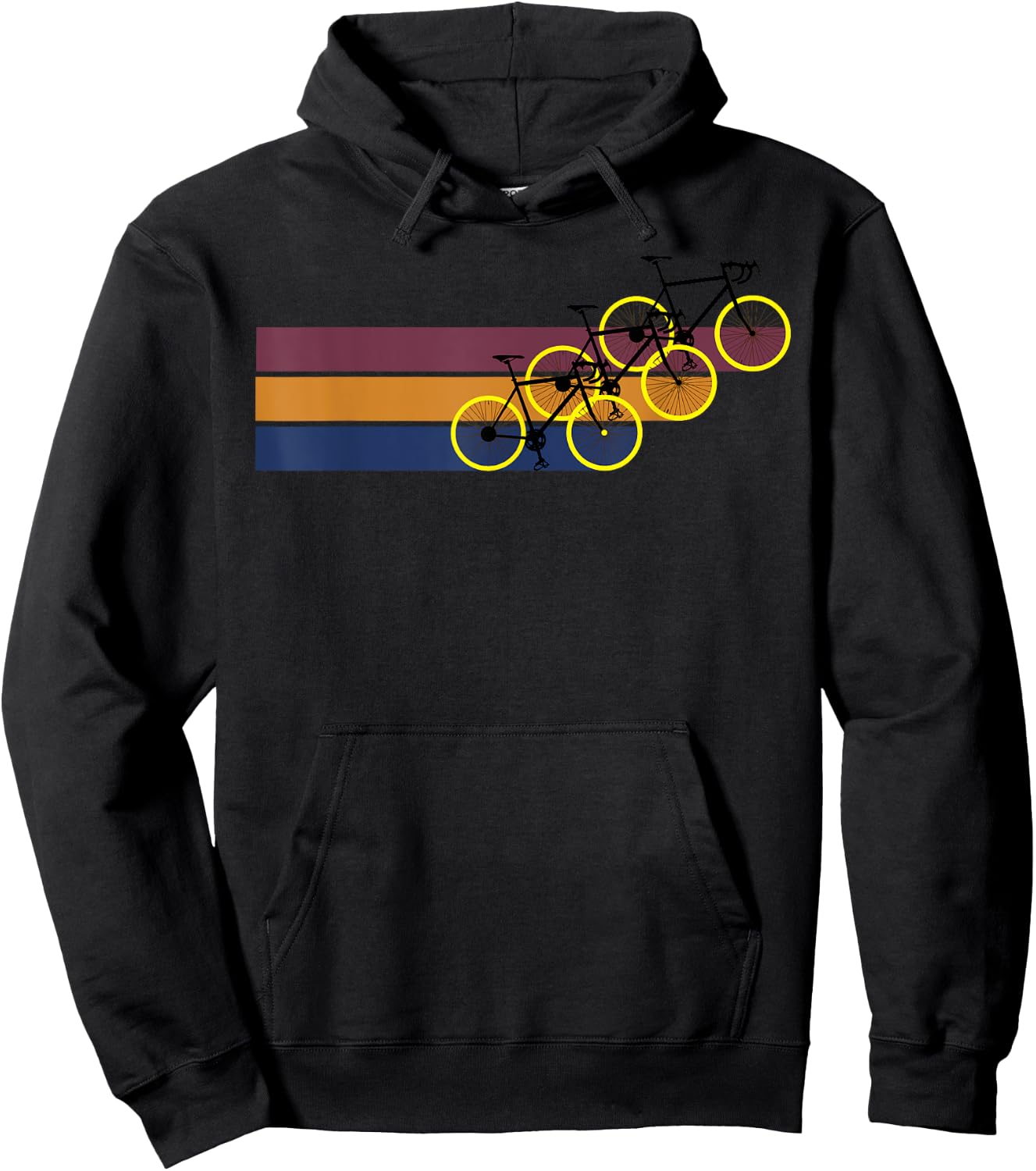 Vintage Minimalistic Cycling Funny Biking Bicycle Enthusiast Hoodie - Hoodie | Black