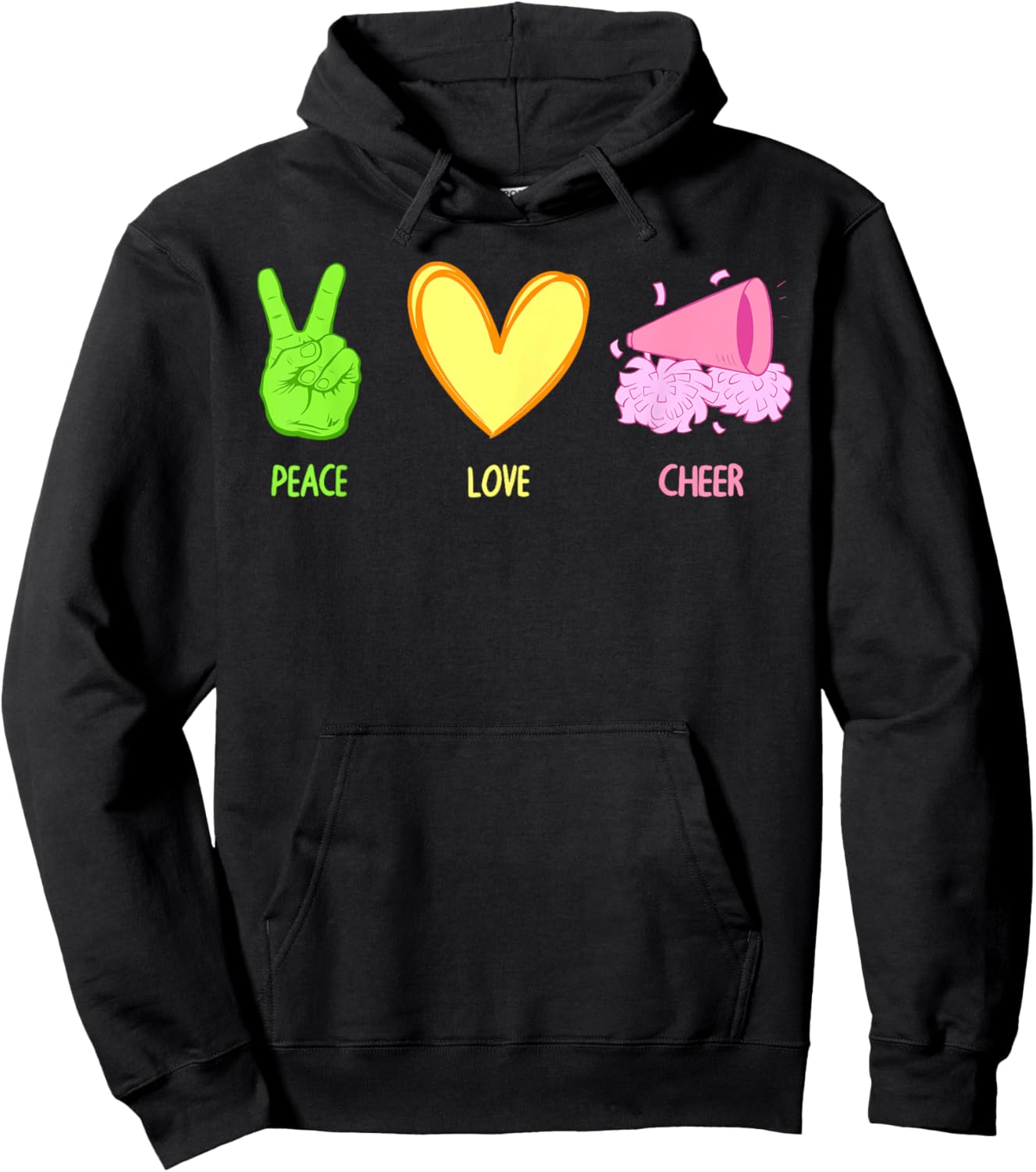 Cute Cheerleader Design Girls Cheerleading Cheer Hoodie - Hoodie | Black