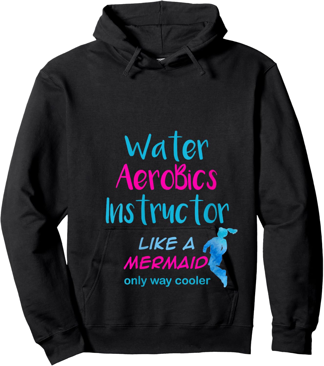 Aqua Water Aerobics Instructor Like A Mermaid V-Neck Hoodie - Hoodie | Black