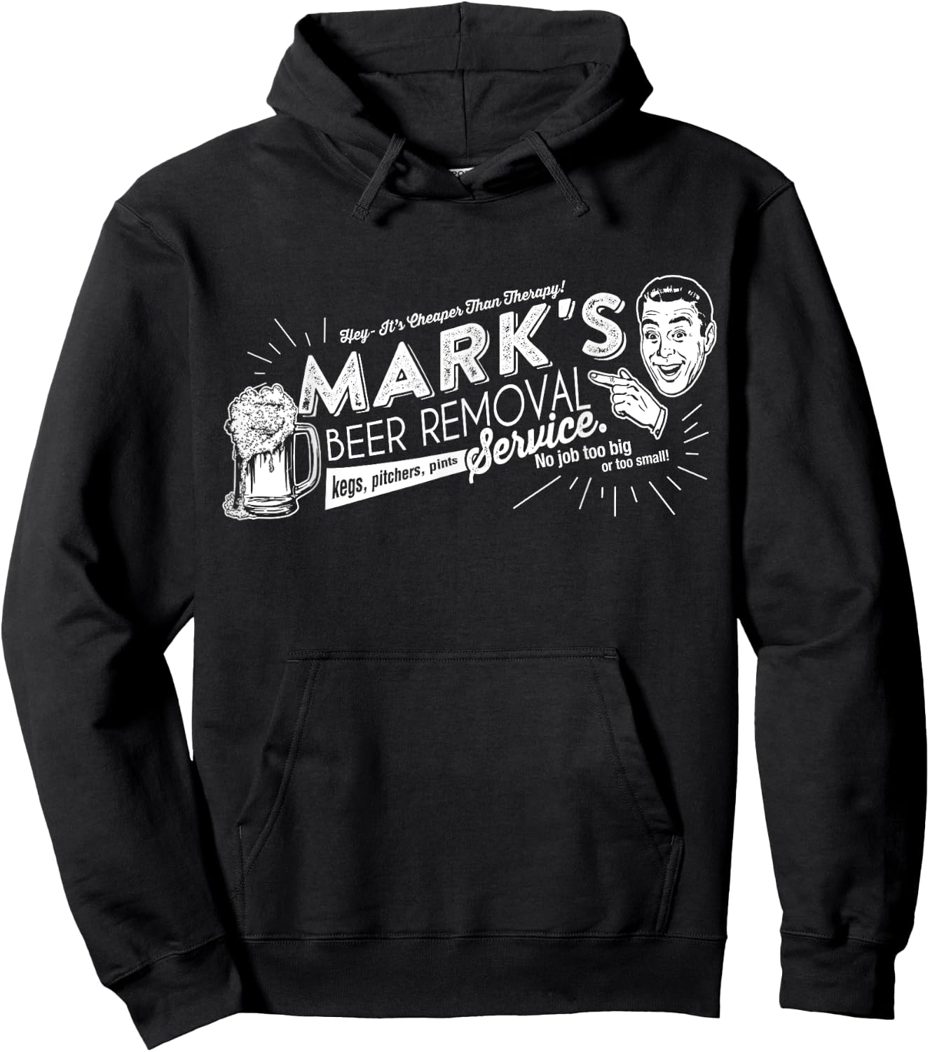 Mark's Beer Removal Service Funny Fathers Day or Birthday Hoodie - Hoodie | Black