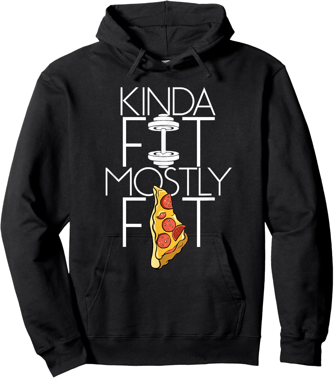 Sets and Reps Apparel Kinda Fit Mostly Fat Fitness Workout Hoodie - Hoodie | Black