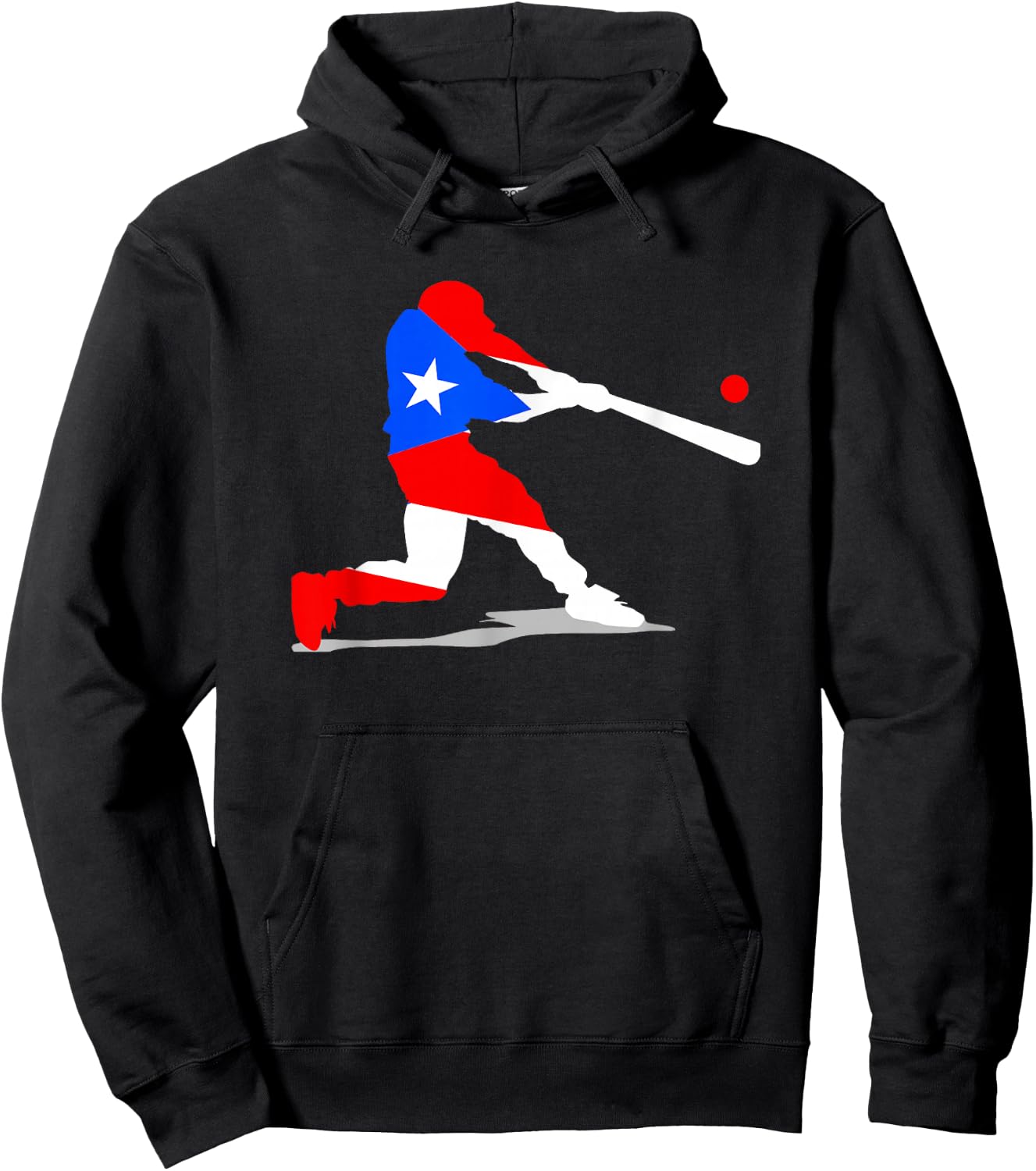 Puerto Rico Baseball PR Batter Classic Flag Boricua Sport Hoodie - Hoodie | Black