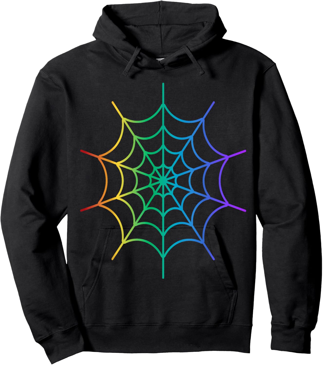 Kids Cool Halloween Spider Web Costume Rainbow Spider Hoodie - Hoodie | Black