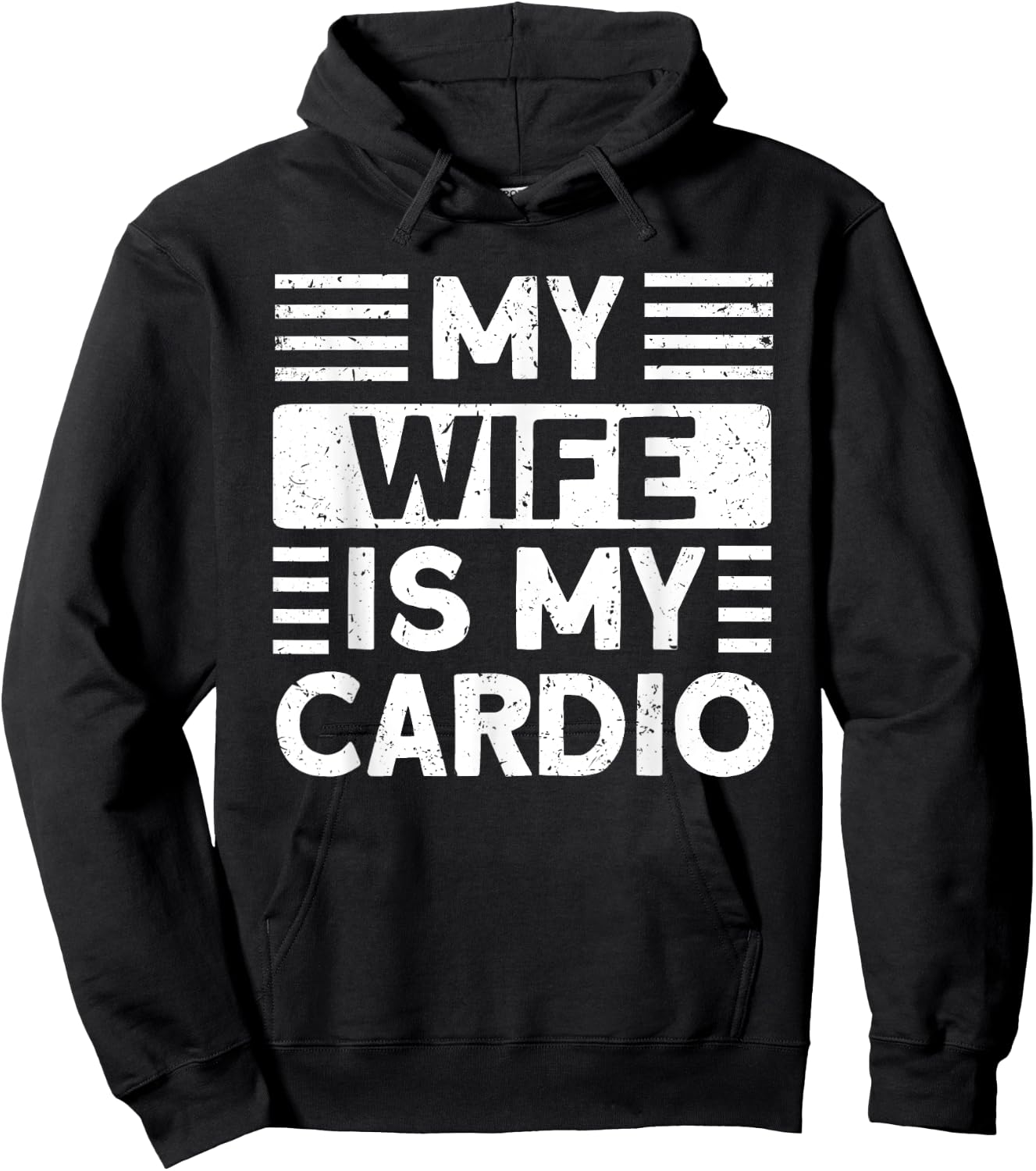 My Wife is my Cardio Funny Gym Hoodie - Hoodie | Black