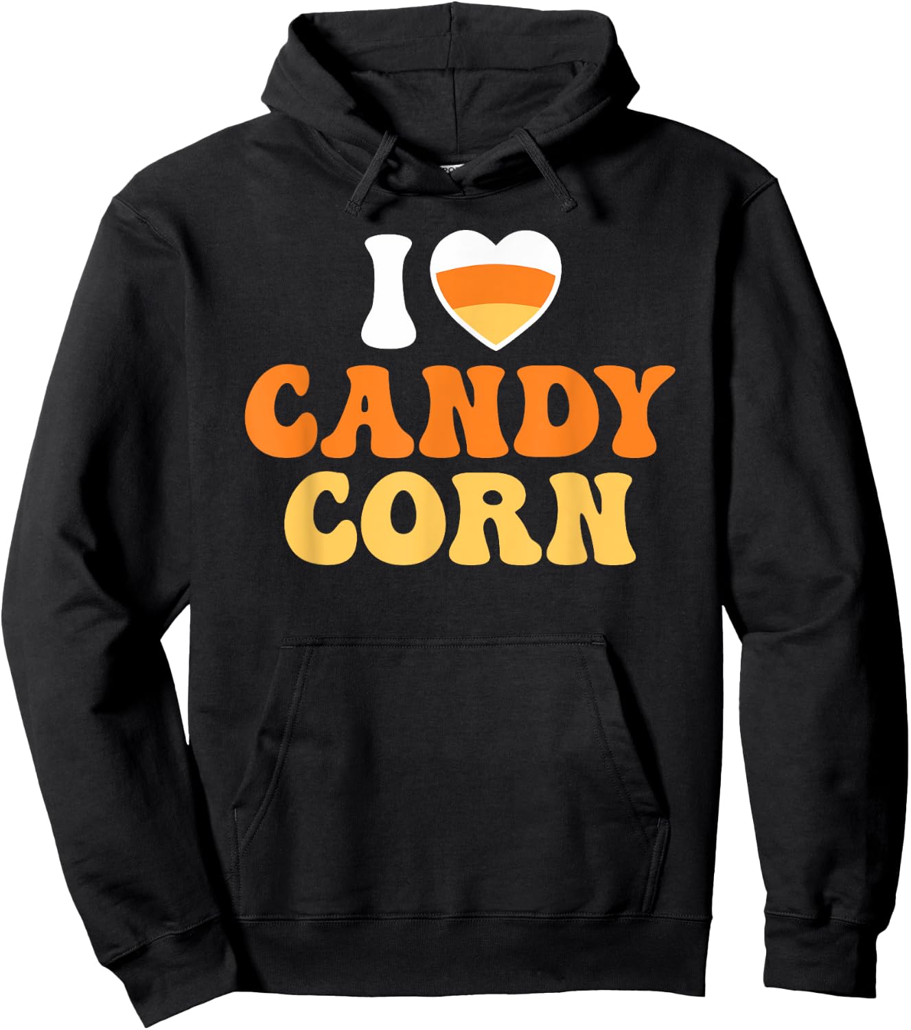I Love Candy Corn Heart Funny Halloween Hoodie - Hoodie | Black