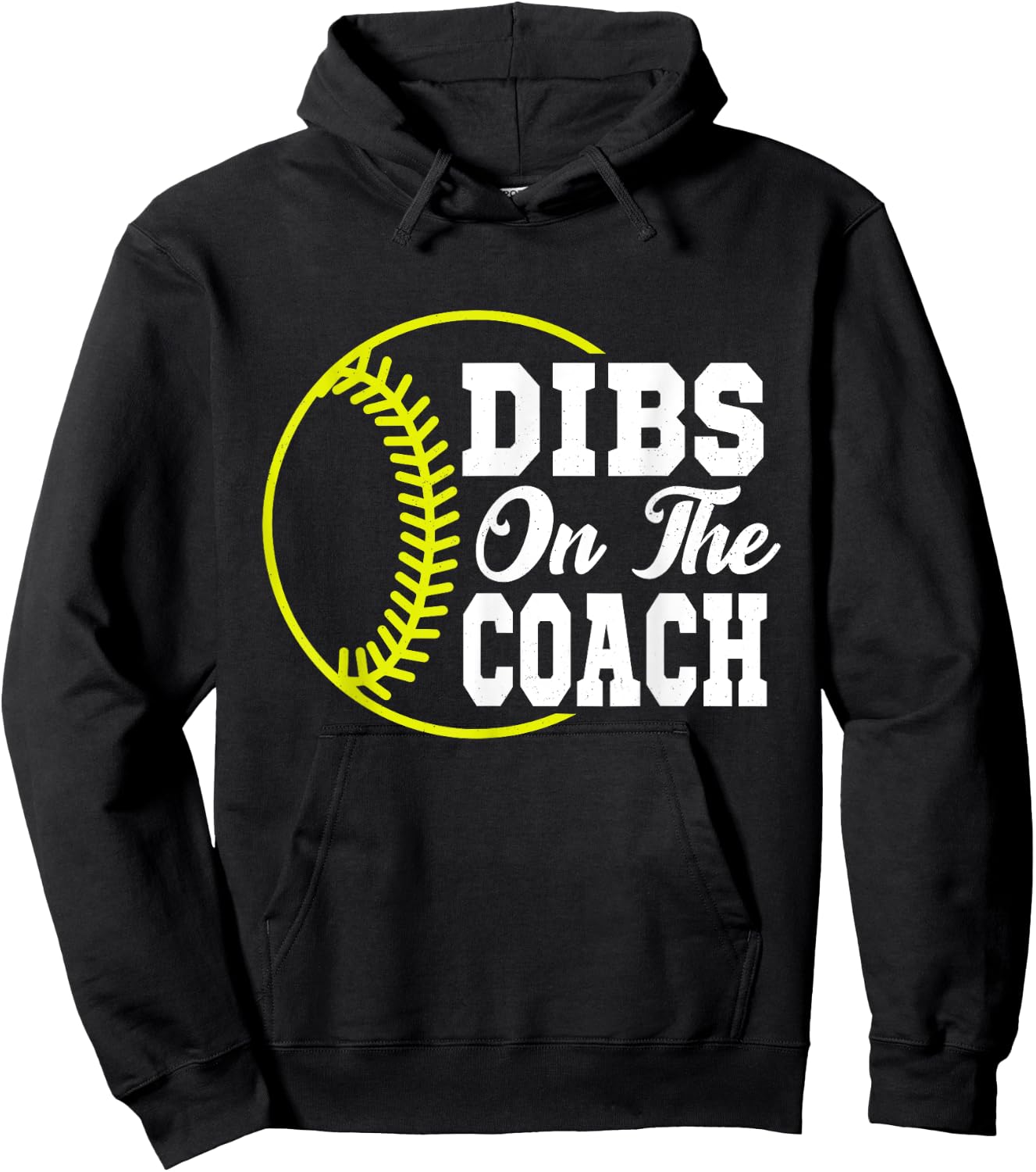 Dibs On The Coach Softball Vintage Coach Wife Hoodie - Hoodie | Black