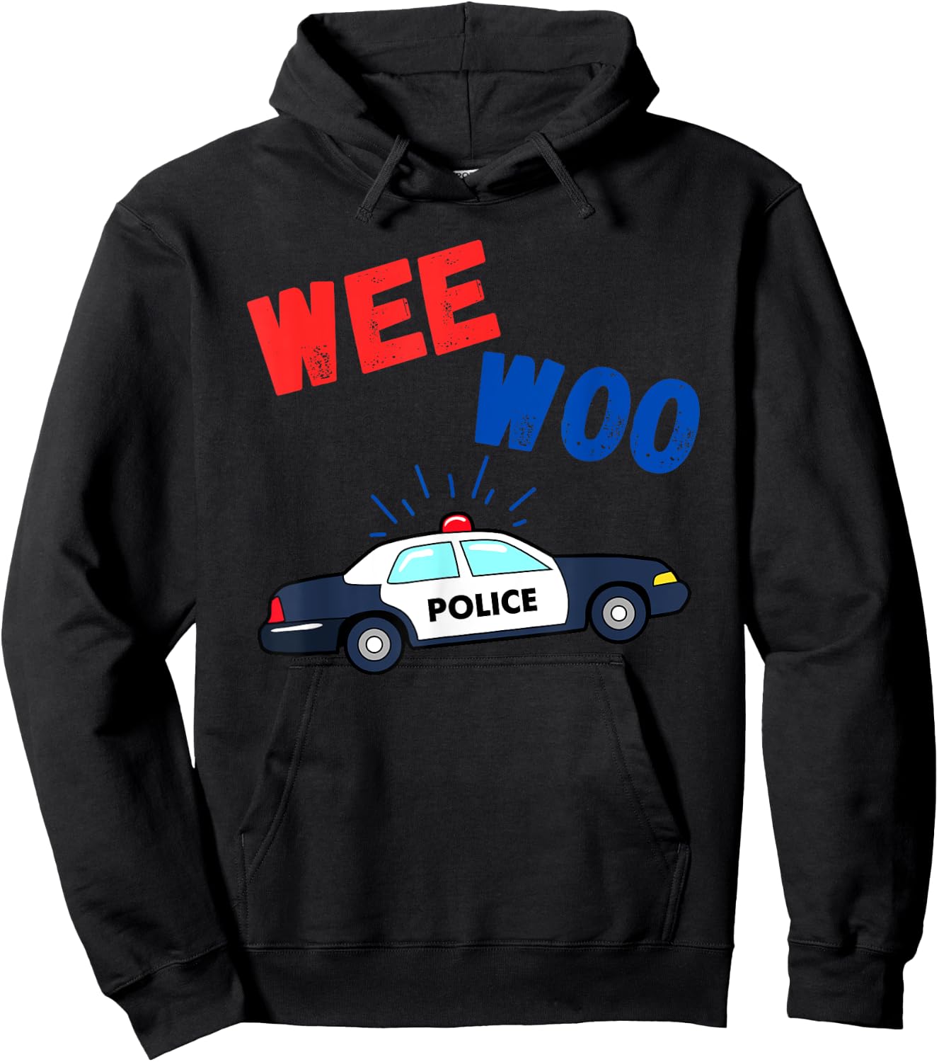 Wee Woo Police Car Funny Cute for kids and Family Hoodie - Hoodie | Black