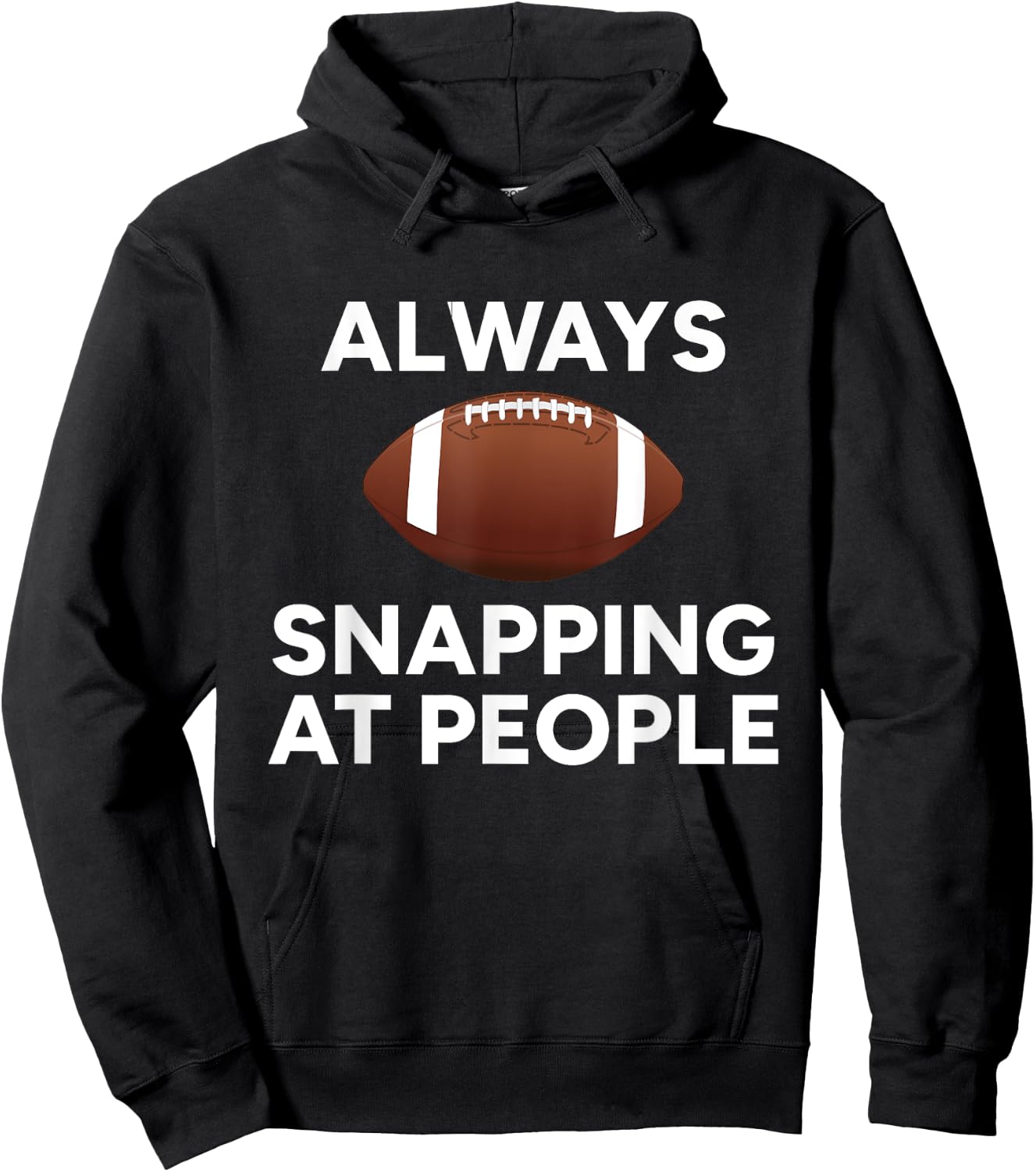 Football Center, Football Player by Bain Graphics Men's Black Short Sleeve Modern Classic Fit , Size Small Hoodie - Hoodie | Black