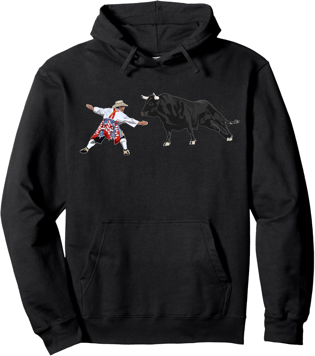 Rodeo Clown Funny Bull Fighting Lover Gag Bullfighter Outfit Hoodie - Hoodie | Black