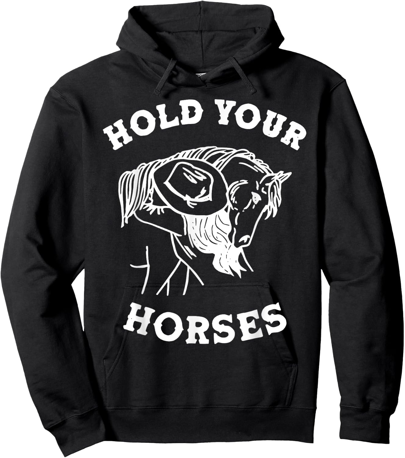 Retro Western Girl Hold Your Horses Horseback Riding Horses Hoodie - Hoodie | Black