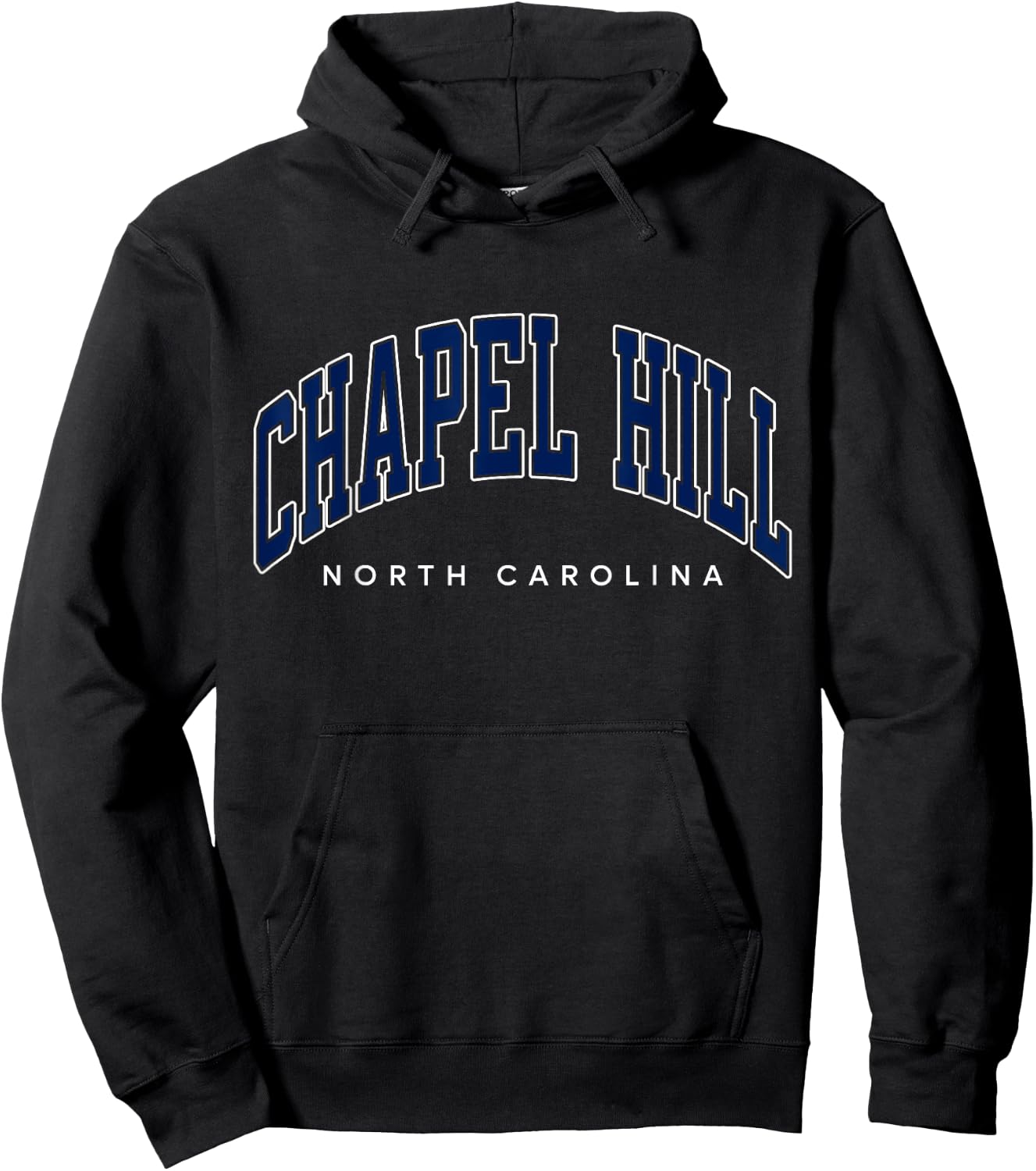 Chapel Hill North Carolina NC Varsity Style Navy Text Hoodie - Hoodie | Black