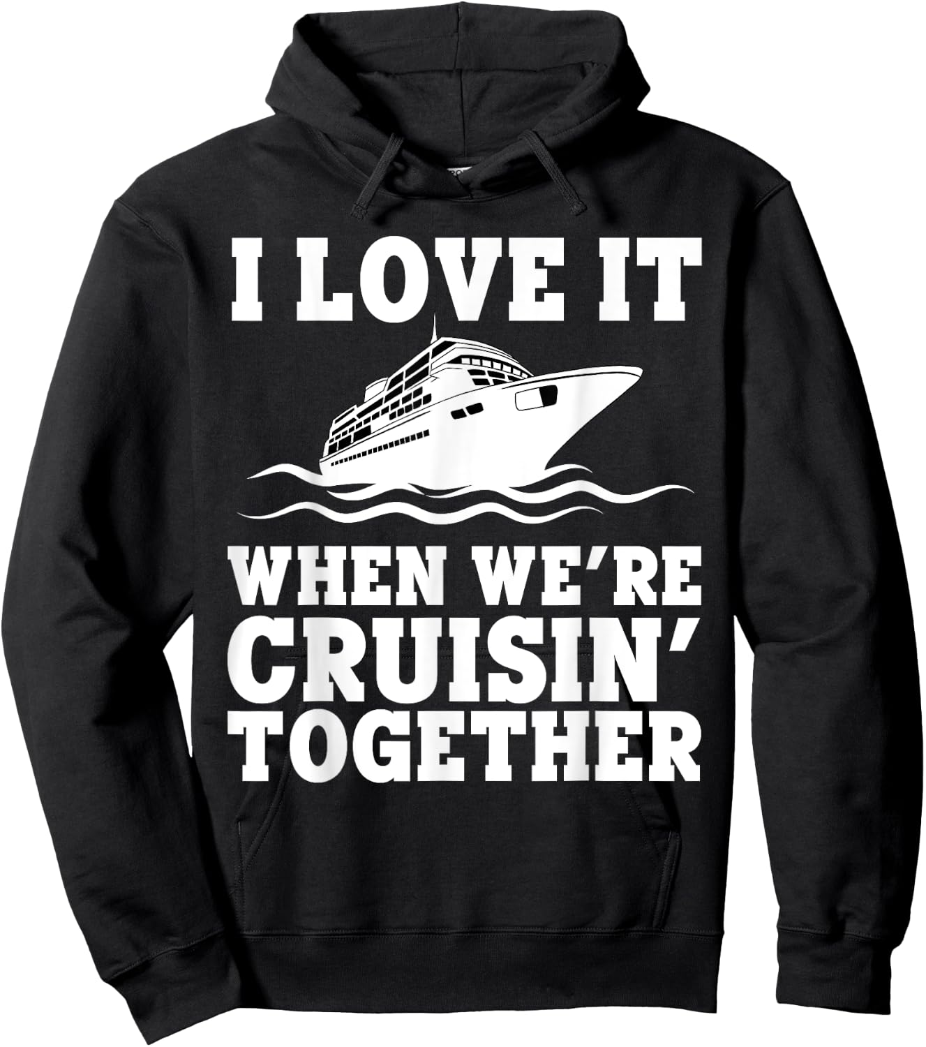 Funny Cruise Art Women Couple Cruising Ship Vacation Hoodie - Hoodie | Black