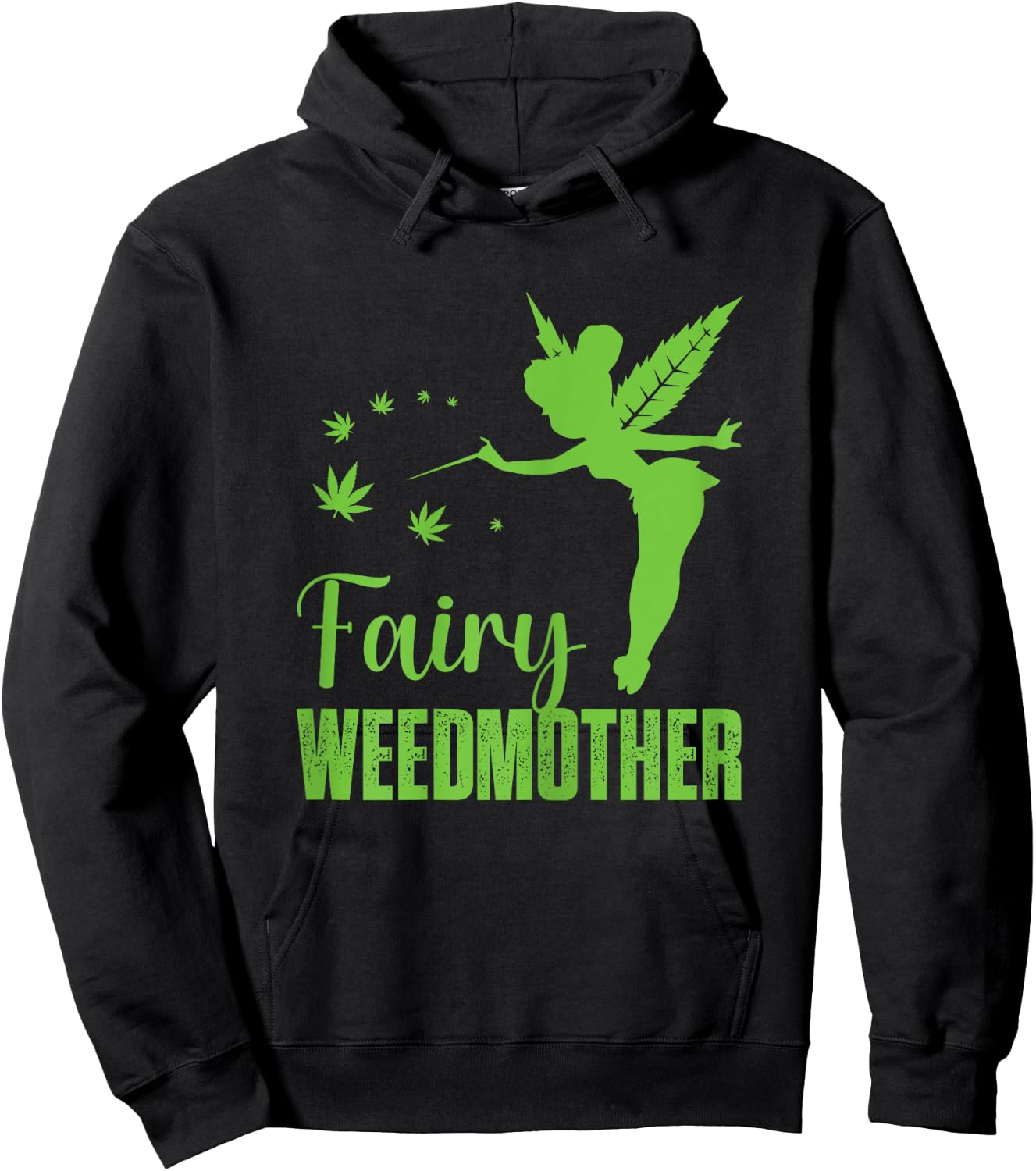 Fairy weedmother, Cute fairy Cannabis Weed Marijuana mom Hoodie - Hoodie | Black