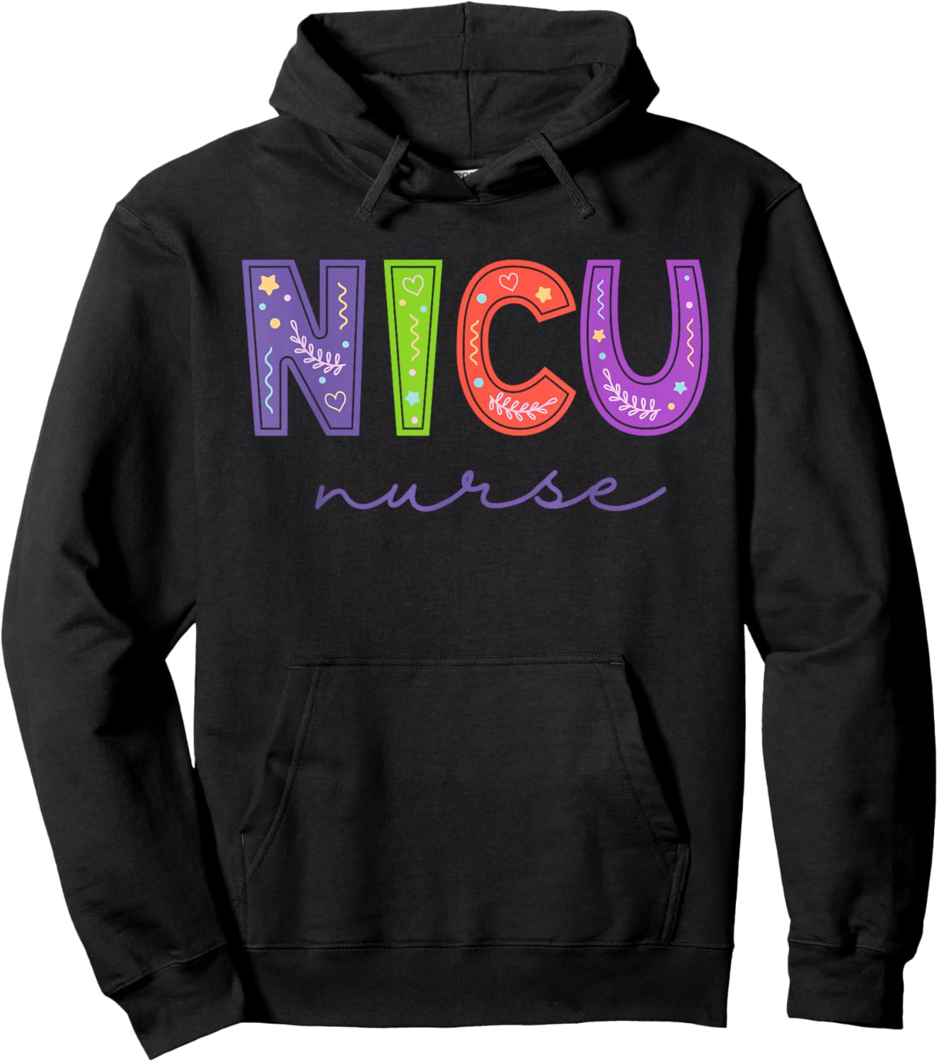 Groovy NICU Nurse ICU Neonatal Team Tiny Humans For Hoodie - Hoodie | Black