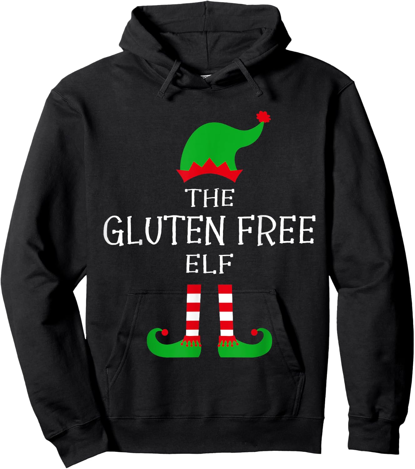 The Gluten Free Elf Matching Family Group Funny Christmas Hoodie - Hoodie | Black