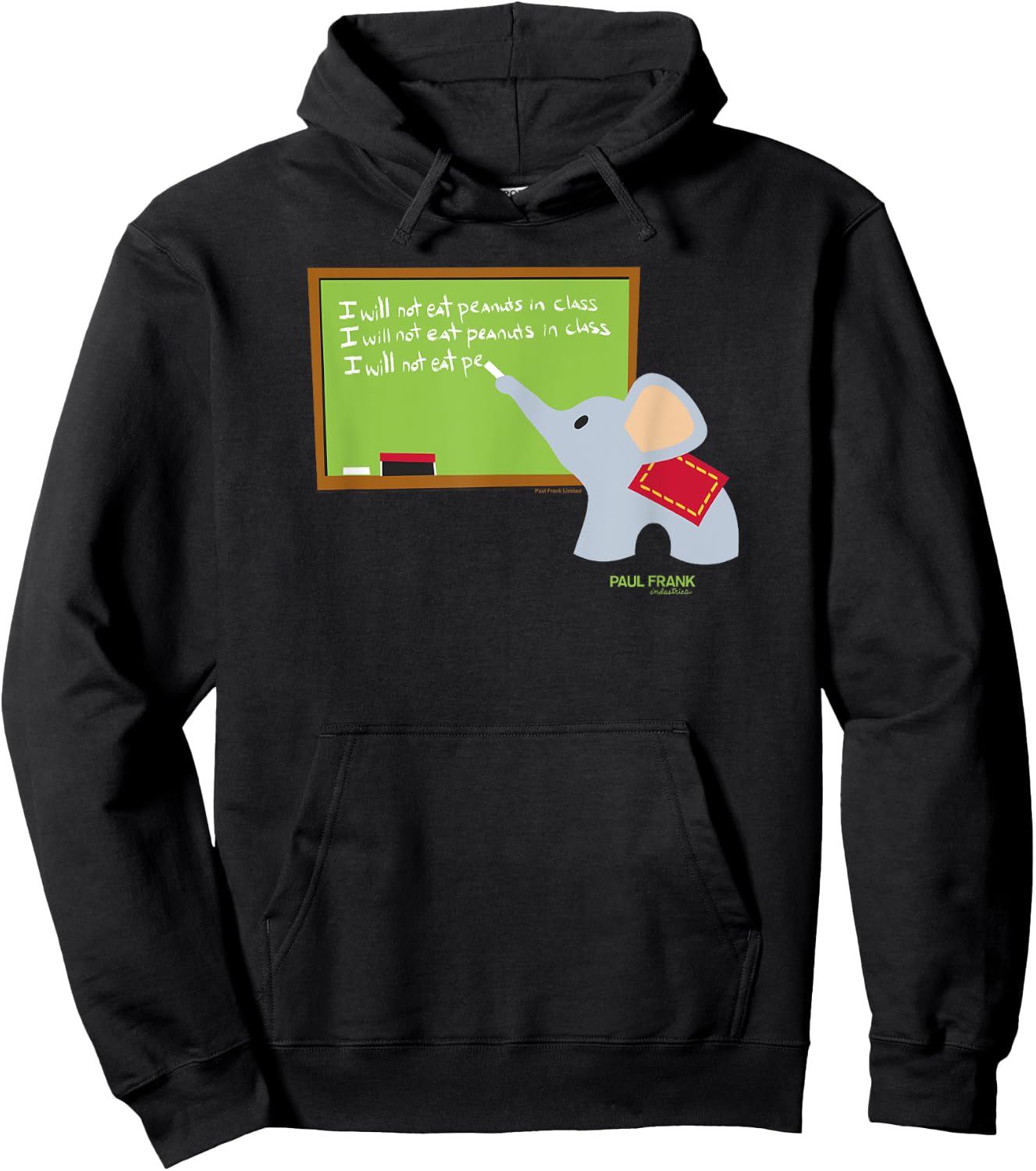 Paul Frank Ellie The Elephant Class Chalk Board Hoodie - Hoodie | Black