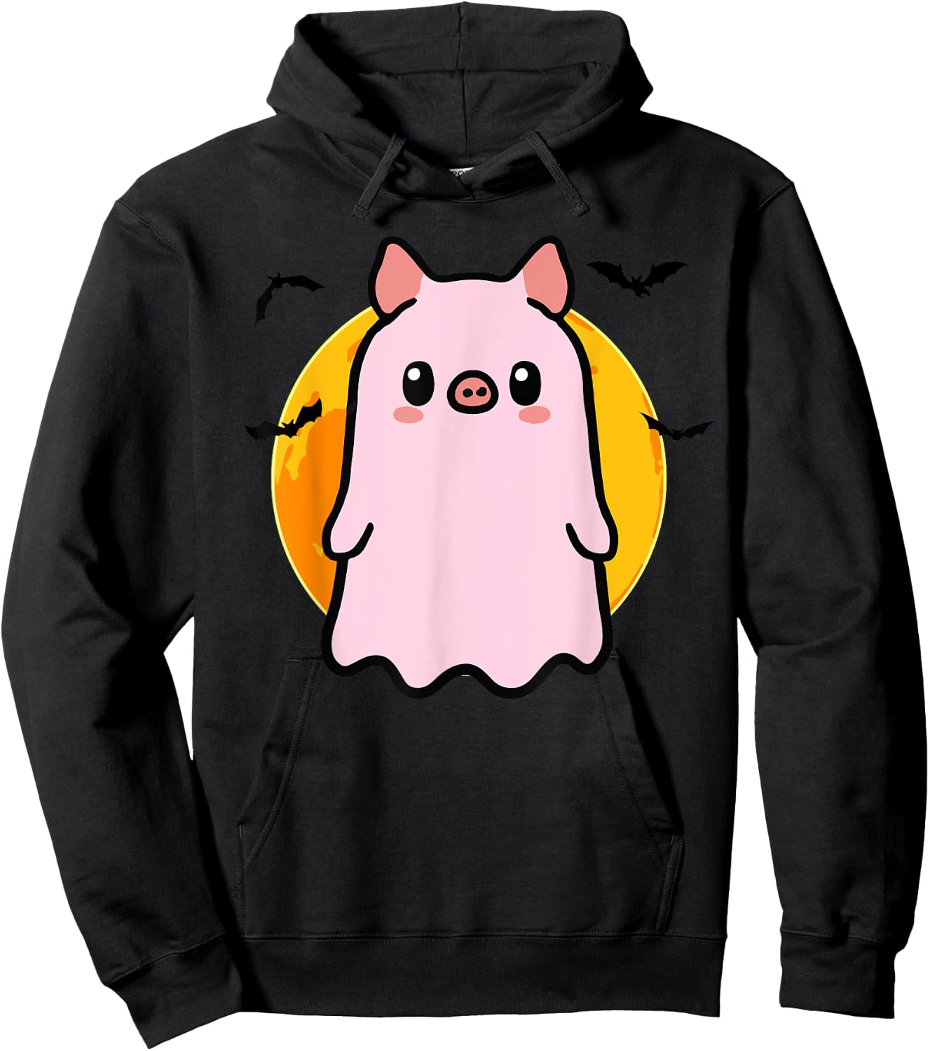 Cute Pig Ghost Kawaii Halloween Hoodie - Hoodie | Black