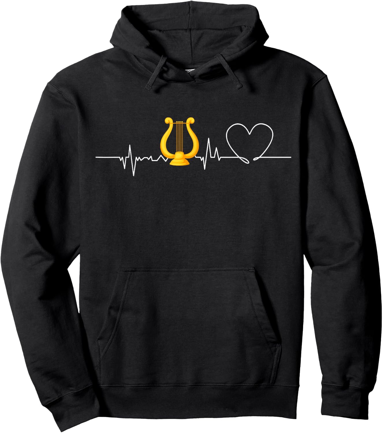 Love lyre women Shirt lyre music Lovers men, kids and girls Hoodie - Hoodie | Black