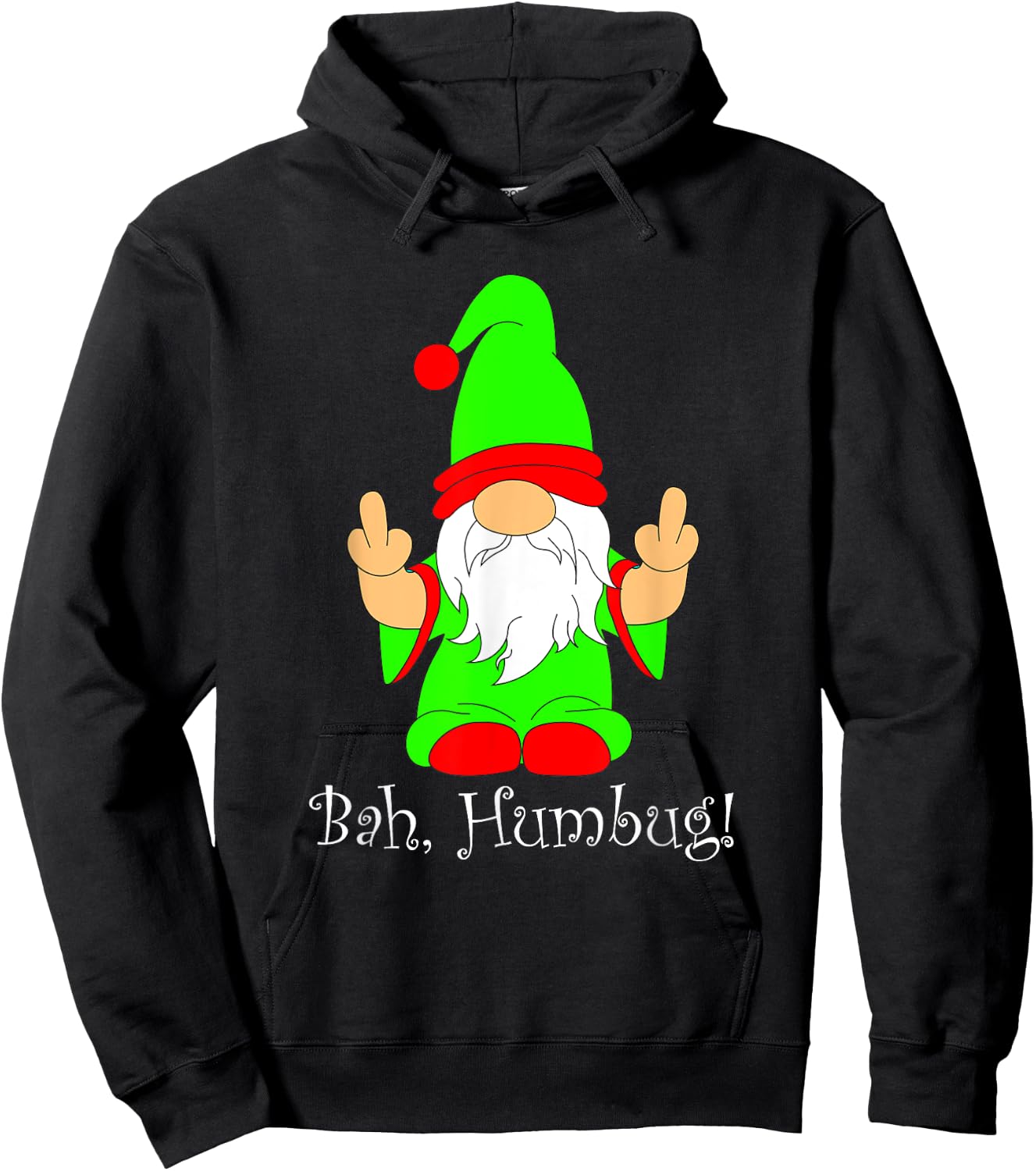 Bah Humbug, Funny Grumpy Christmas Scrooge Gnome Hoodie - Hoodie | Black