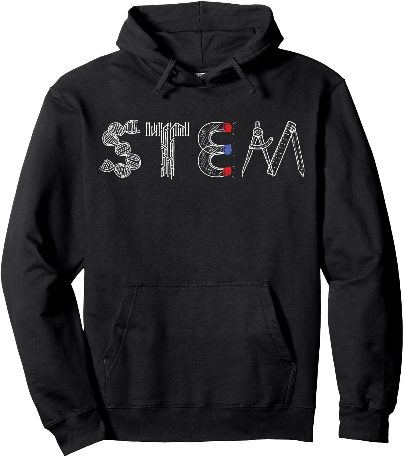 ETHRLO STEM Science, Technology, Engineering, Math - Black, Small, Short Sleeve, , Classic Fit, Lace Embellishment, All Seasons, 1 Count Hoodie - Hoodie | Black