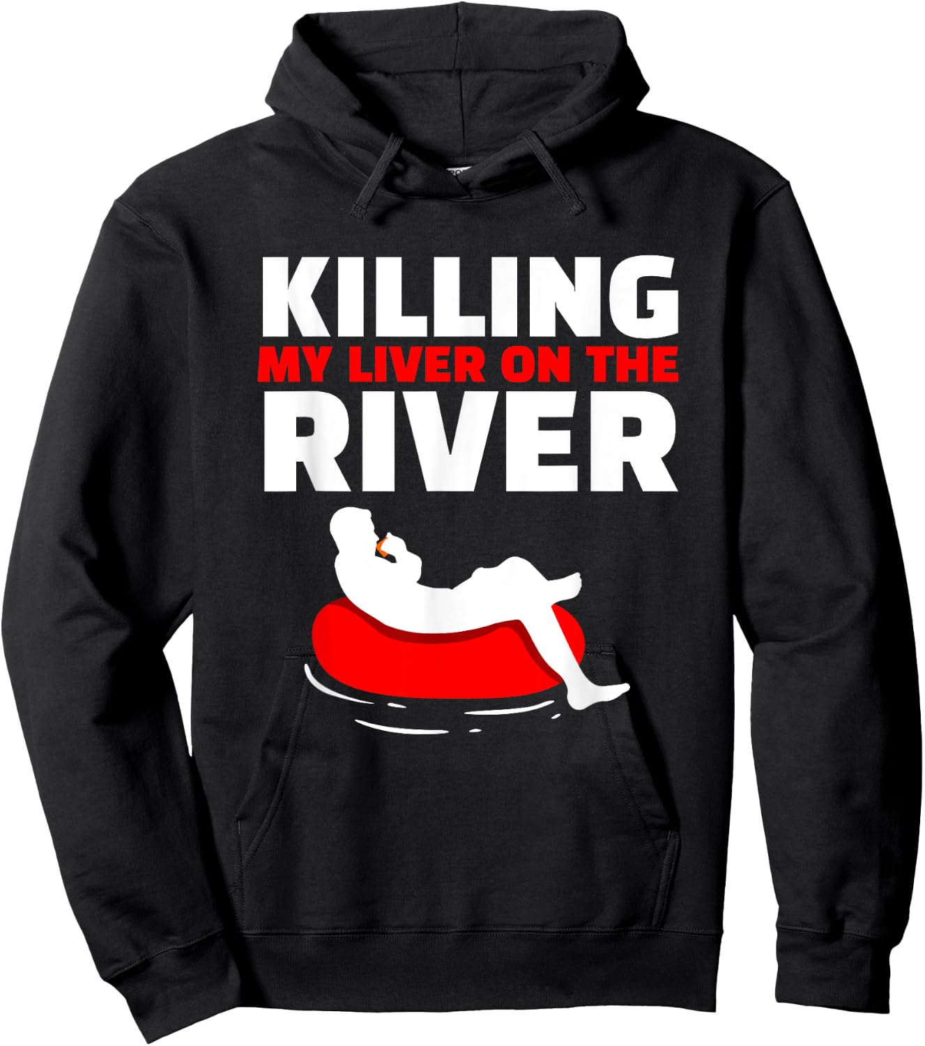 Killing My Liver On The River River Tubing Floating Hoodie - Hoodie | Black