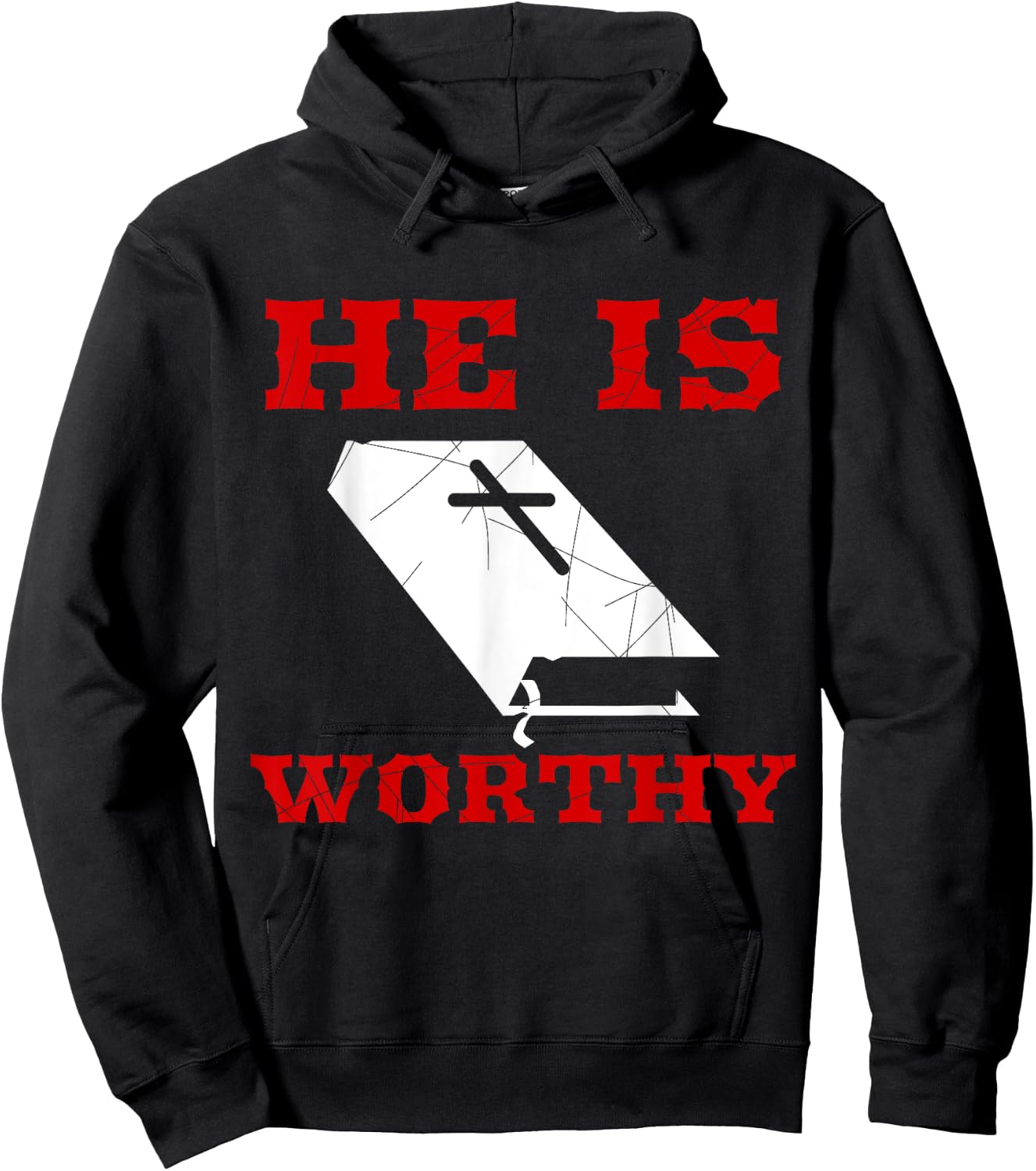 Christian Church Bible Scripture He is Worthy Hoodie - Hoodie | Black
