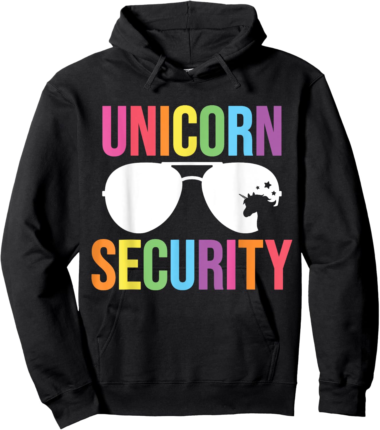 Unicorn Security Birthday Family Halloween Costume Dad Mom Hoodie - Hoodie | Black