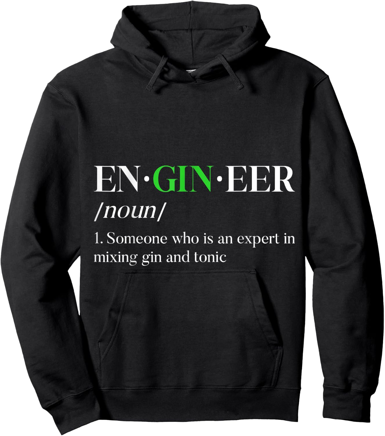 EnGINeer Gin Drinker Tonic Funny Bartender Pun Liquor Hoodie - Hoodie | Black