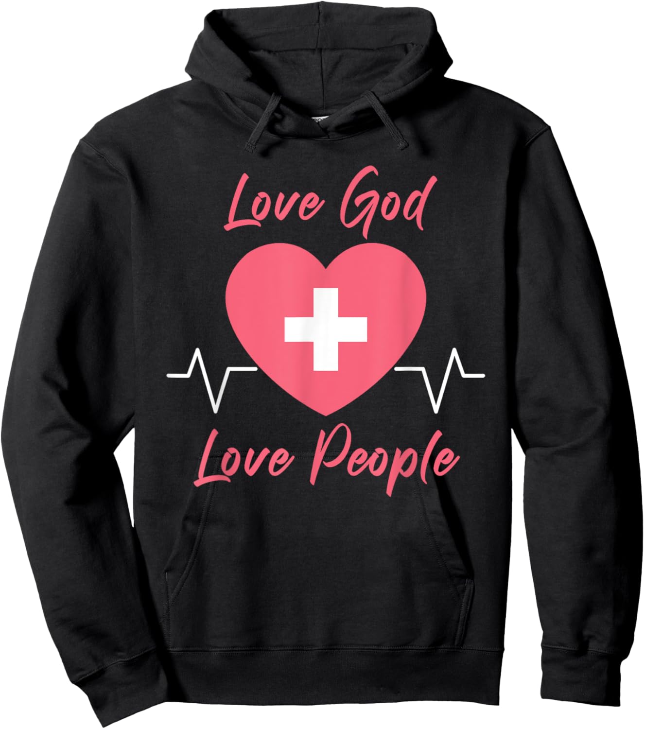 Nurse Christian Faith Gospel Women – Love GOD Love People Hoodie - Hoodie | Black