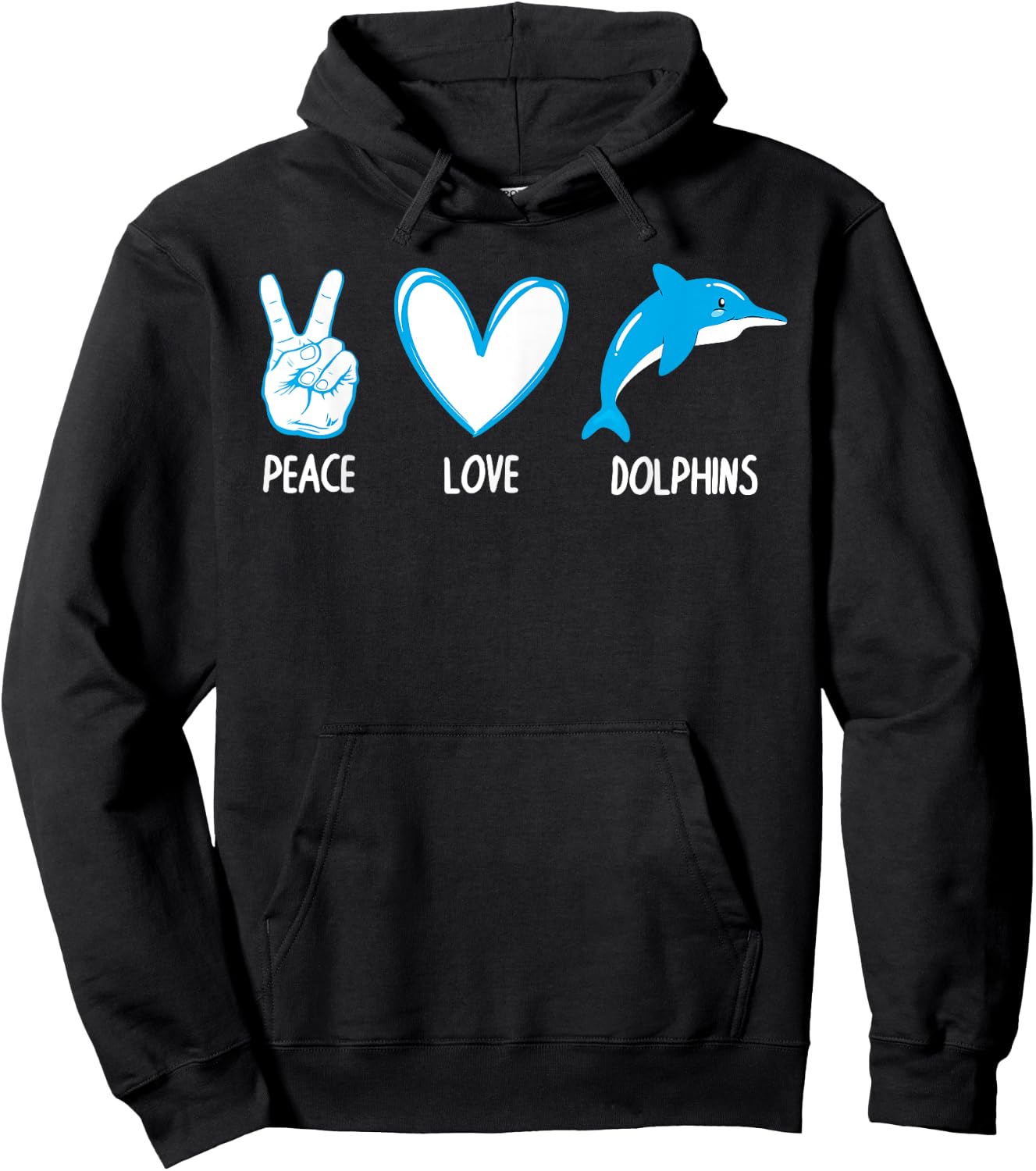 Cute Dolphin Design Women Kids Aquatic Dolphin Lover Hoodie - Hoodie | Black