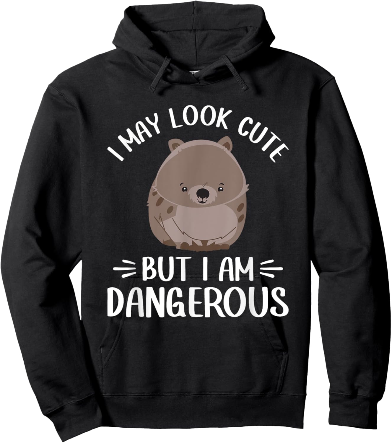 I May Look Cute But I Am Dangerous Australian Wombat Lover Hoodie - Hoodie | Black